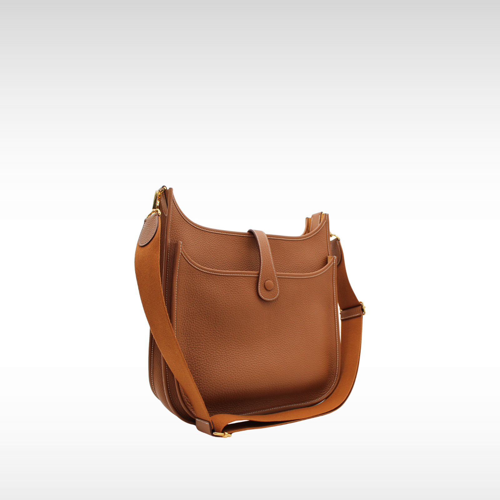 Evelyne 3 GM Taurillon Clemence Gold Crossbody Bag