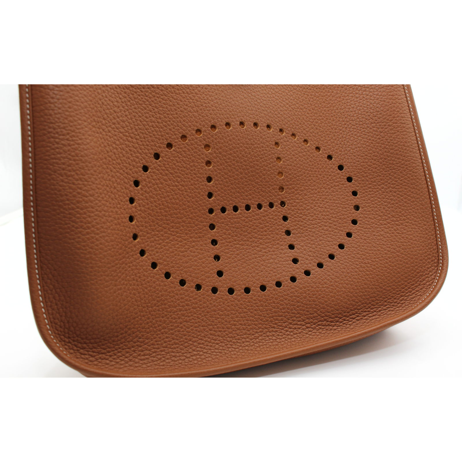 Evelyne 3 GM Taurillon Clemence Gold Crossbody Bag