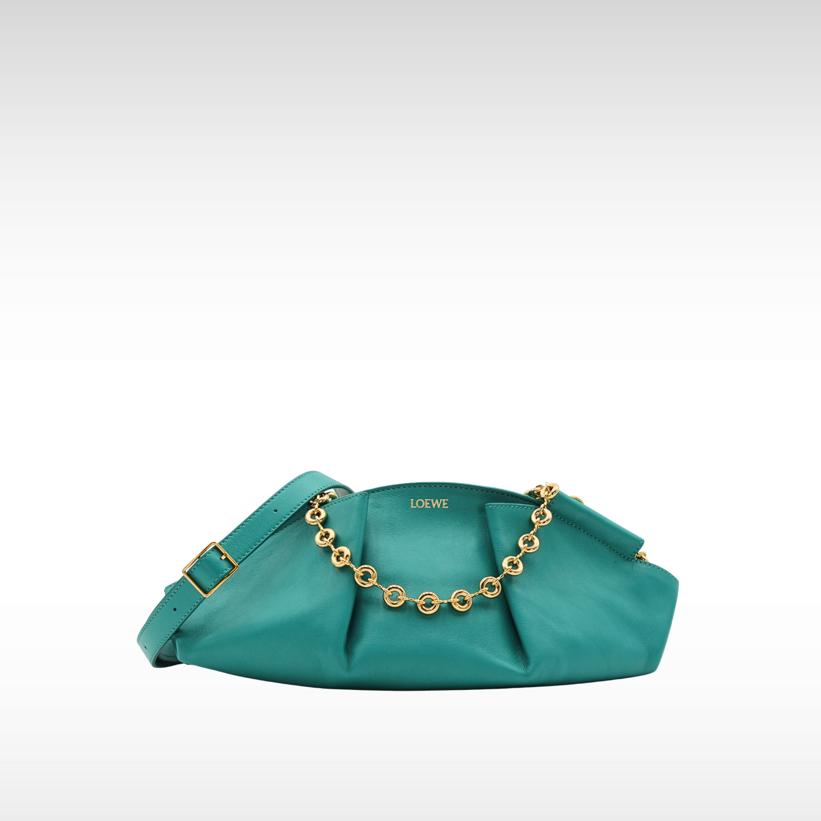 Paseo Chain Calf Green Shoulder Bag
