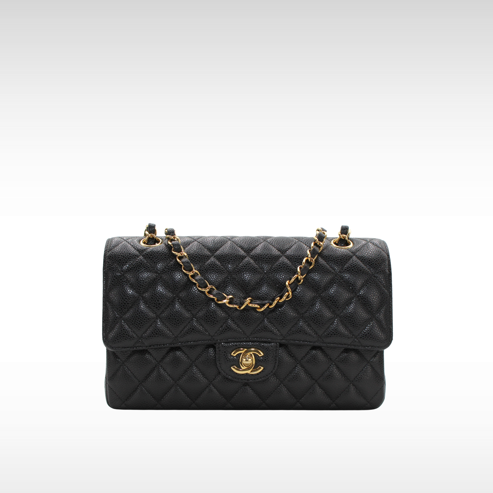Classic Medium Caviar Black Shoulder Bag