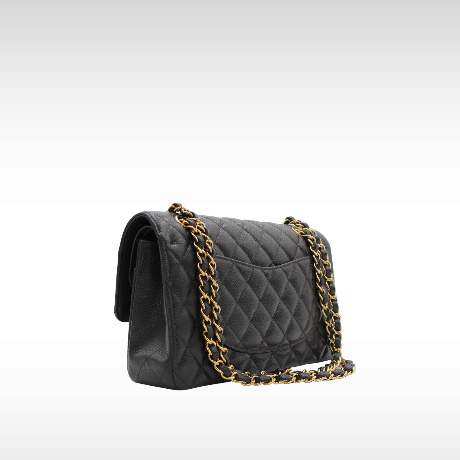 Classic Medium Caviar Black Shoulder Bag