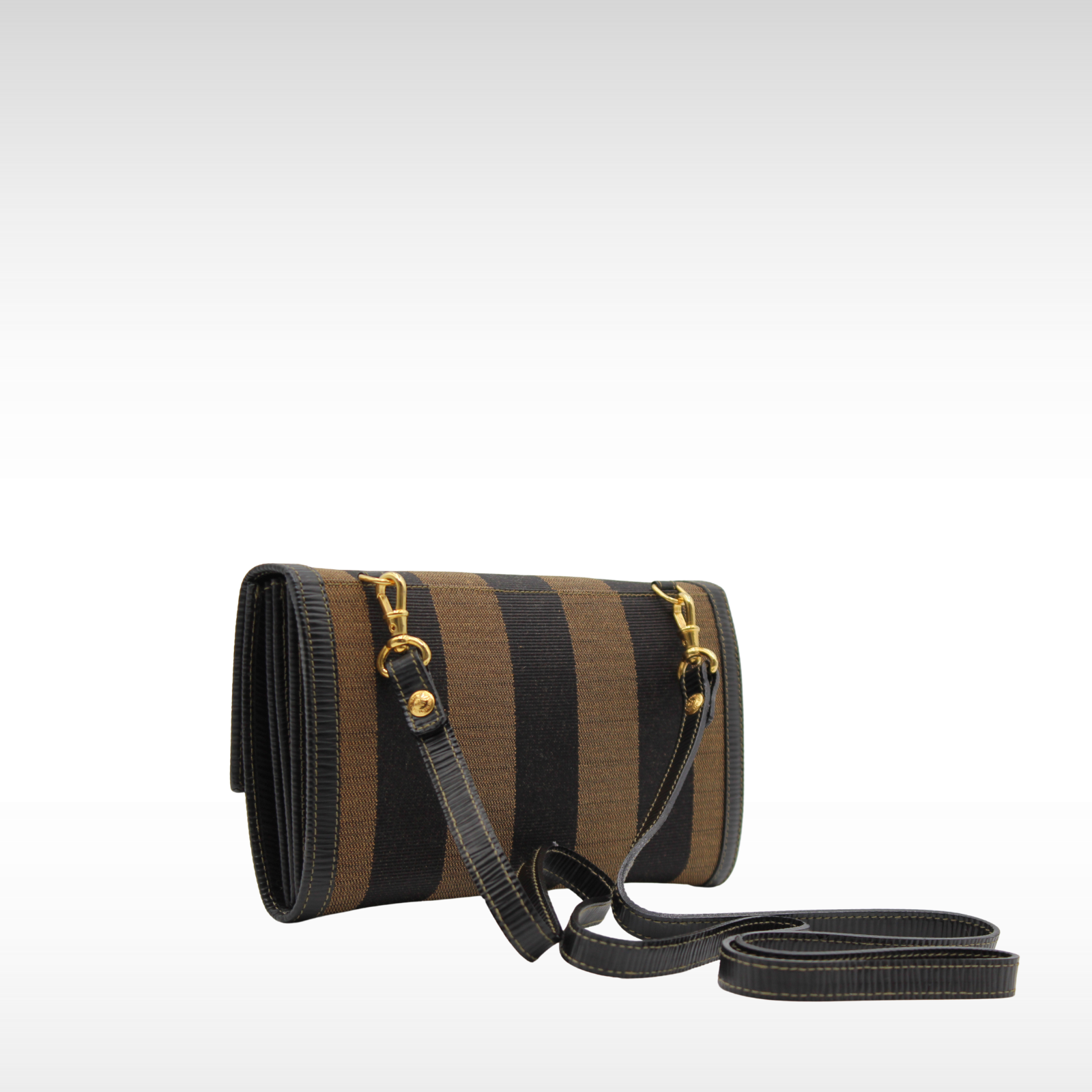 Pecan Canvas Brown + Black Wallet on Chain