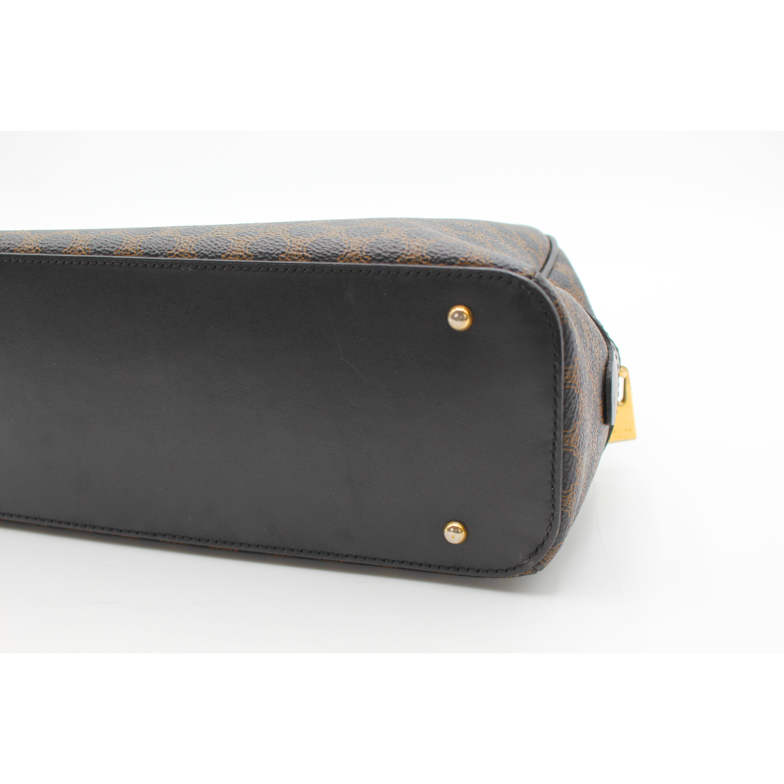 Coated Canvas Black Handbag