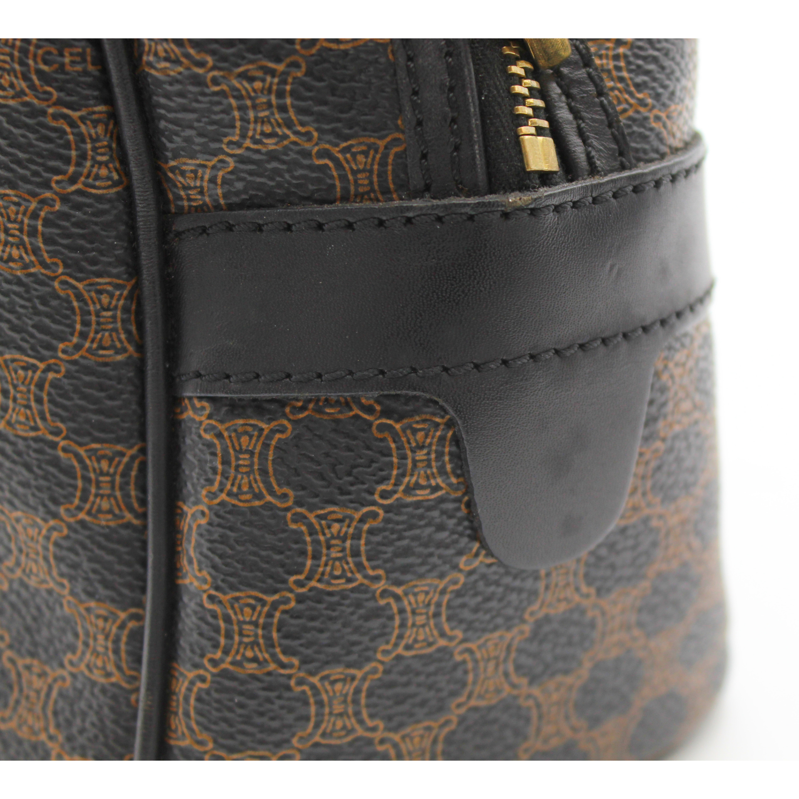Coated Canvas Black Handbag