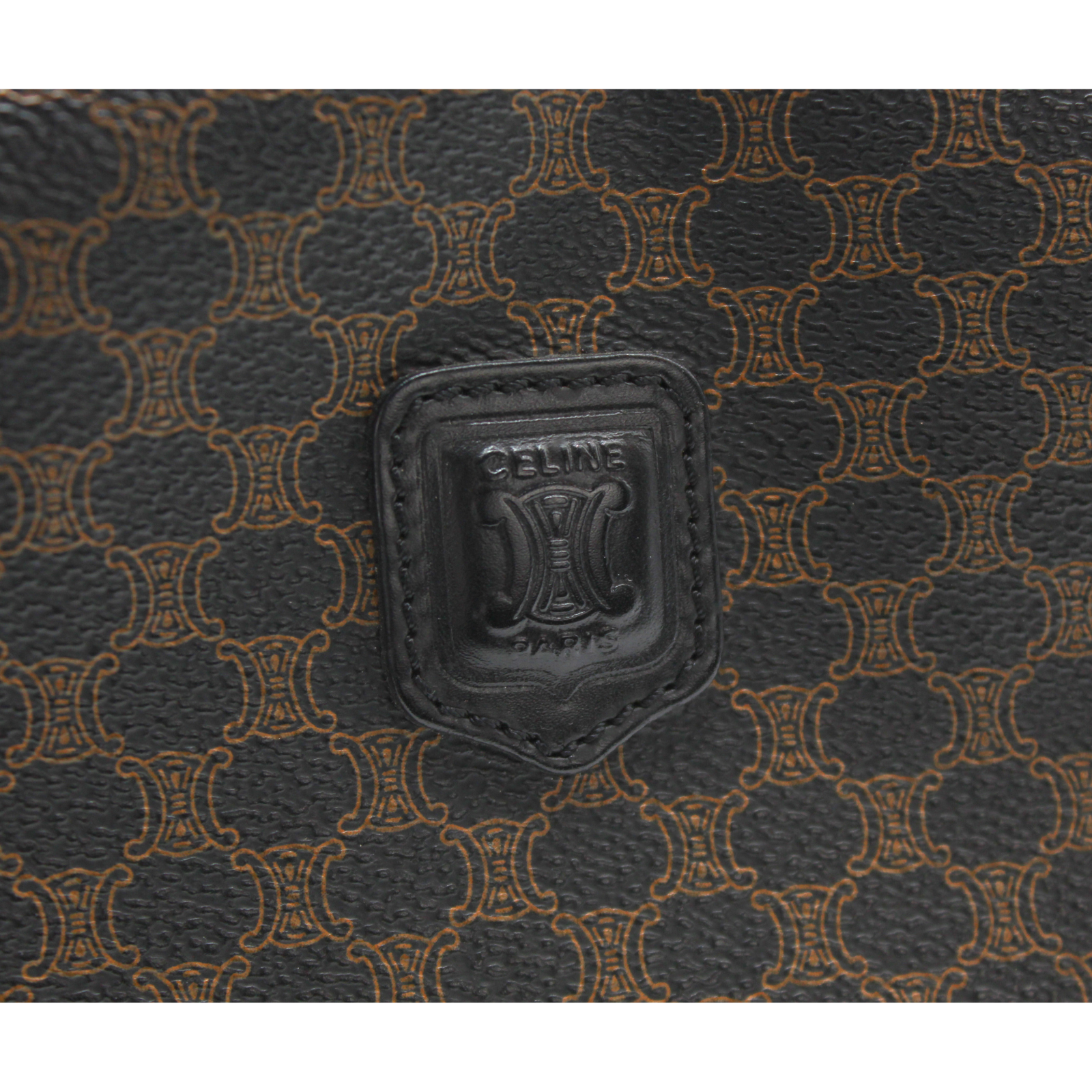 Coated Canvas Black Handbag