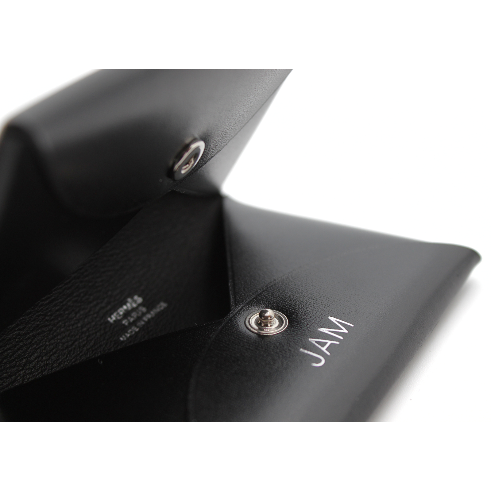Calvi Box Calf Black Card Case