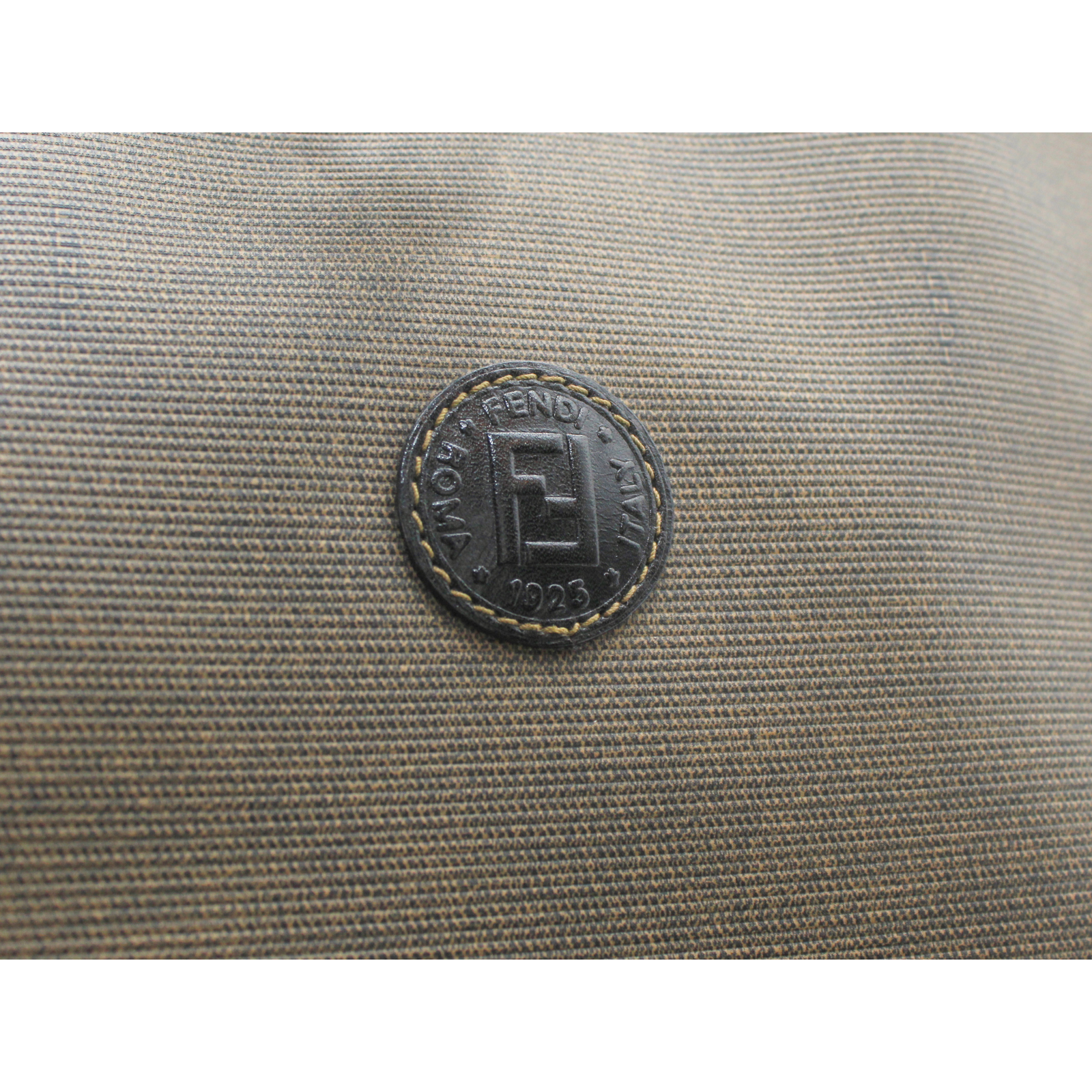 Coated Canvas Brown + Black Shoulder Bag