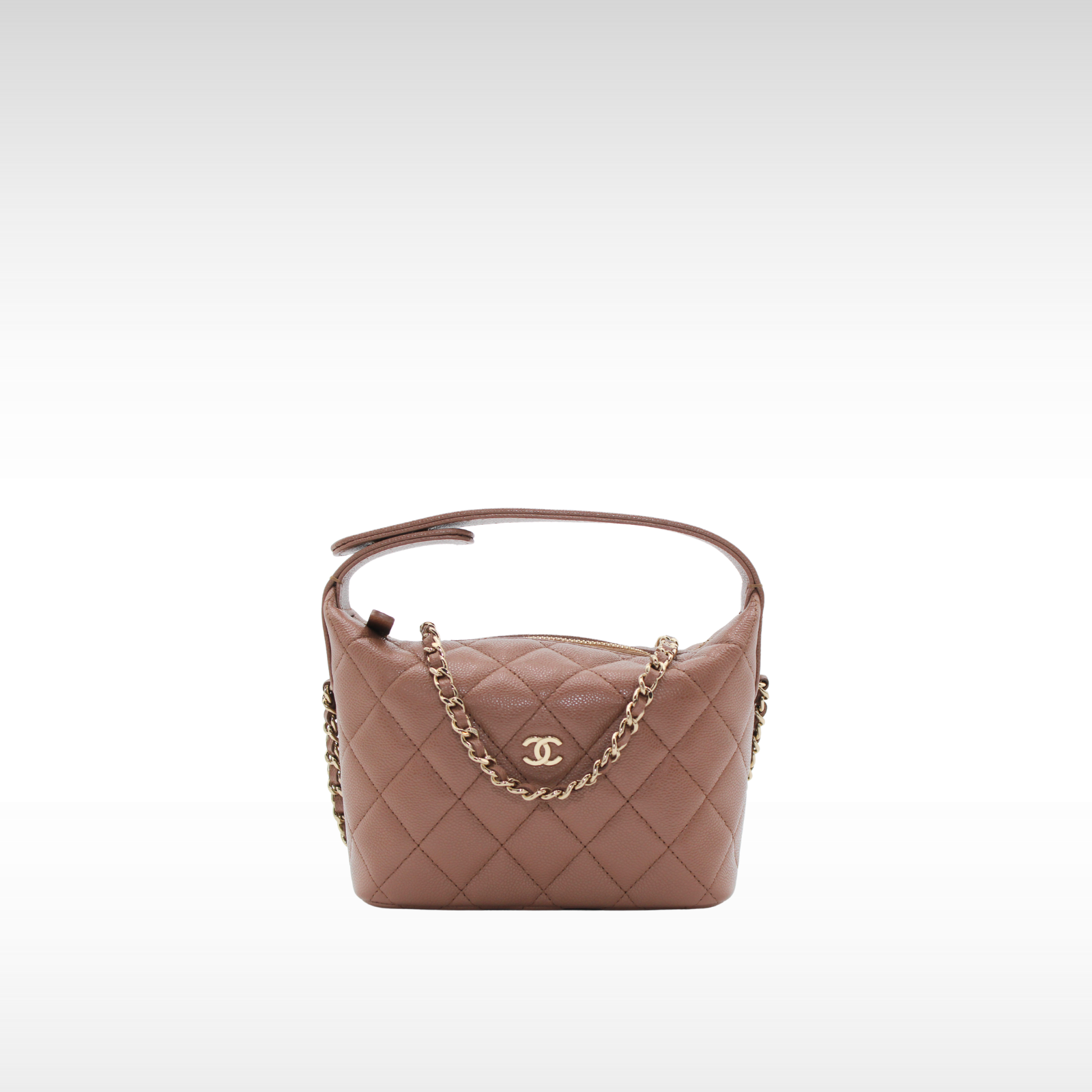Classic Clutch with Chain Caviar Brown Handbag
