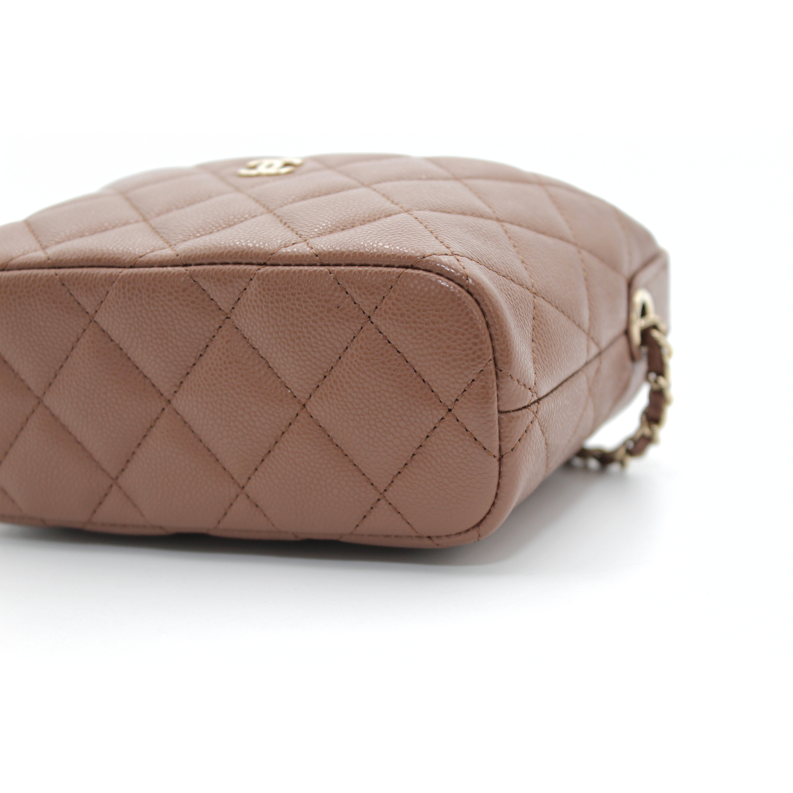 Classic Clutch with Chain Caviar Brown Handbag