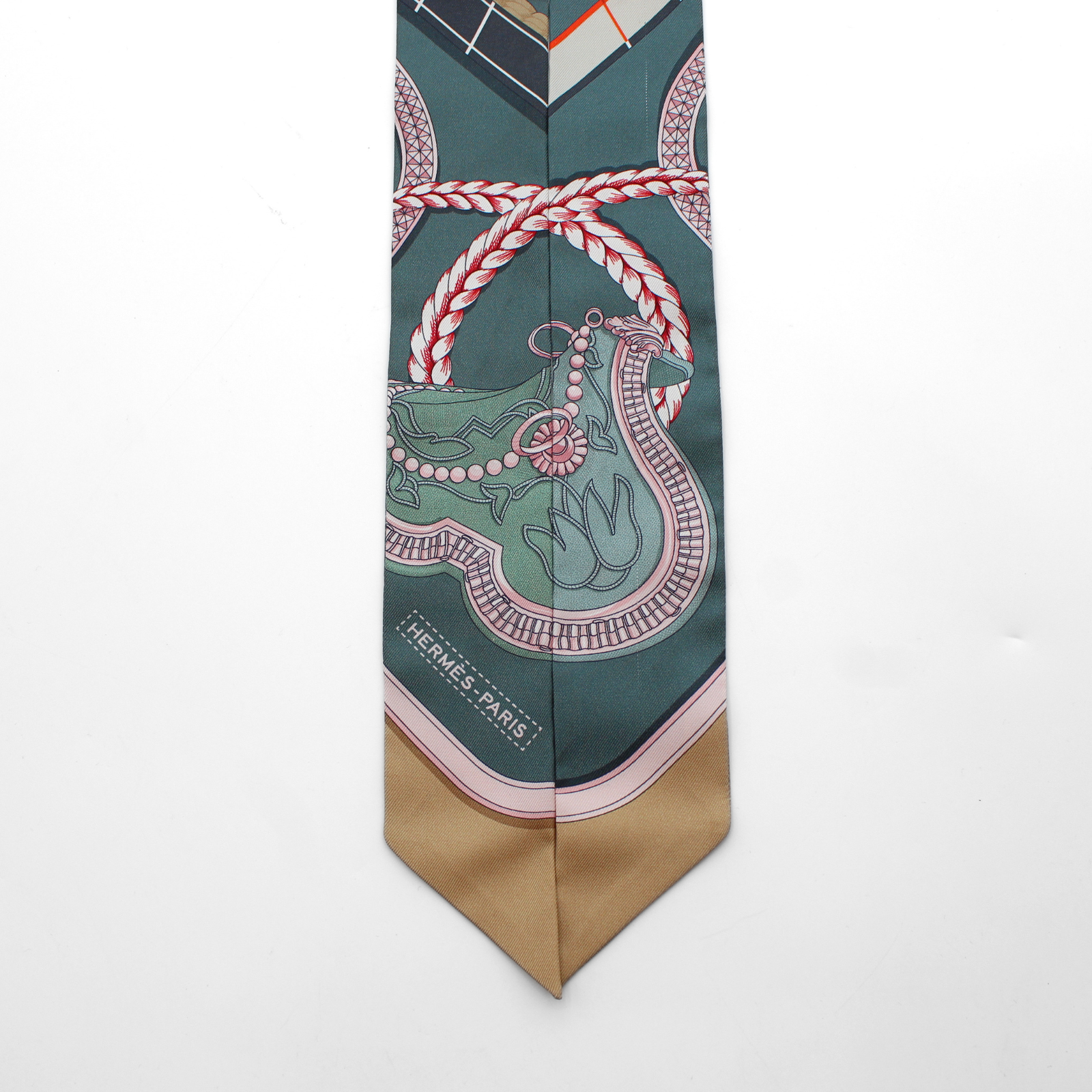 Twilly Grand Apparat Silk Green + Beige Twilly Scarf