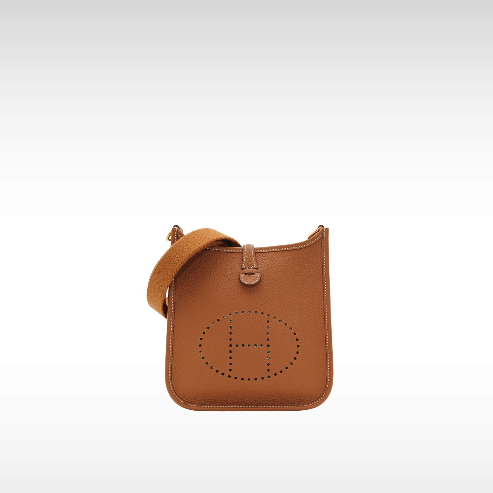 Evelyne Amazone 16 Taurillon Clemence Gold Crossbody Bag