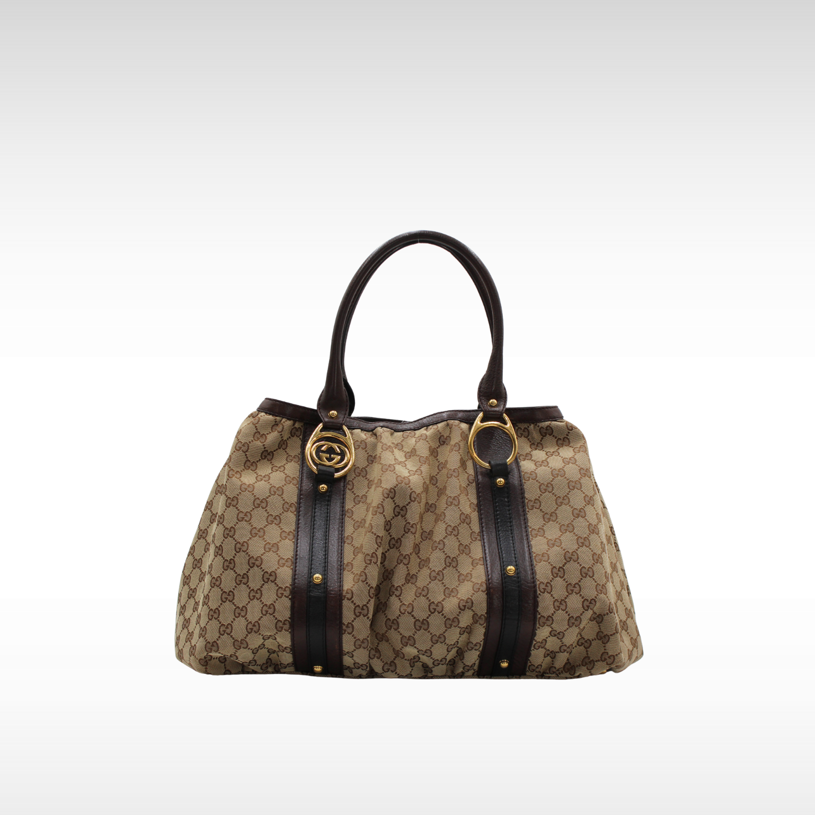 Interlocking GG-Canvas Canvas Shoulder Bag