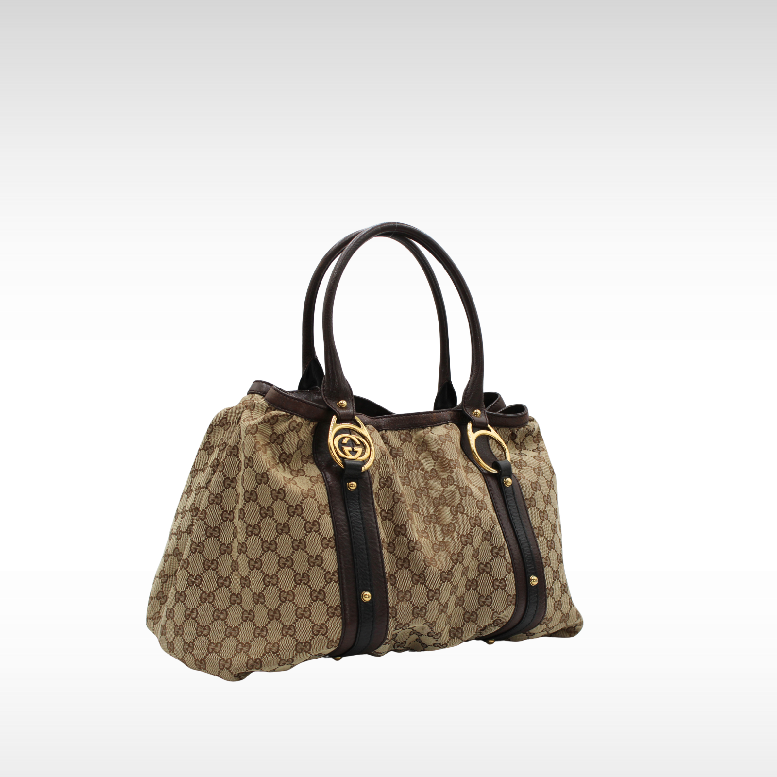 Interlocking GG-Canvas Canvas Shoulder Bag
