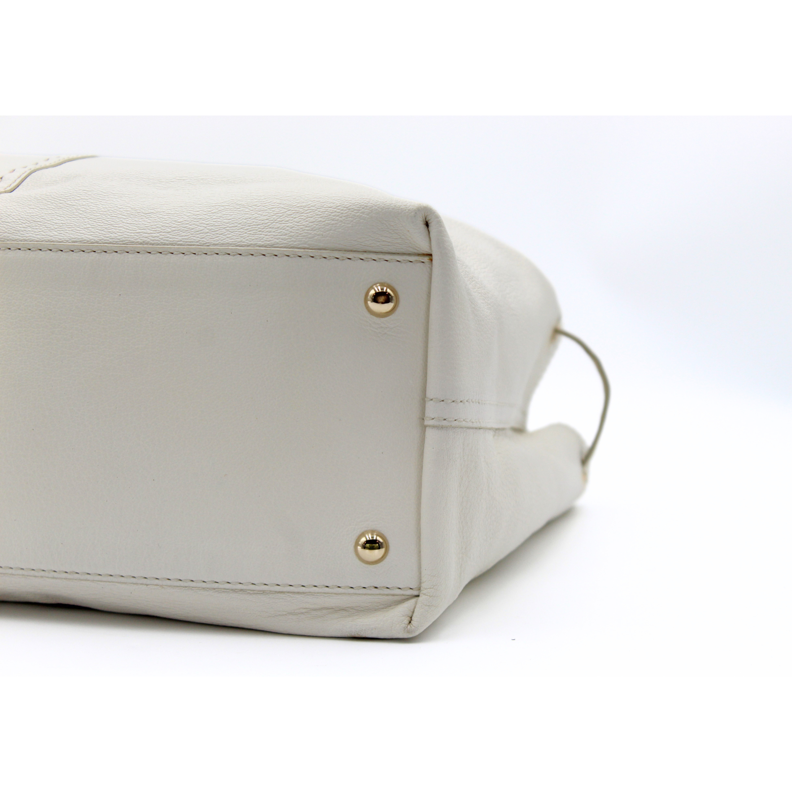 Double Sac Y Calf White Tote Bag