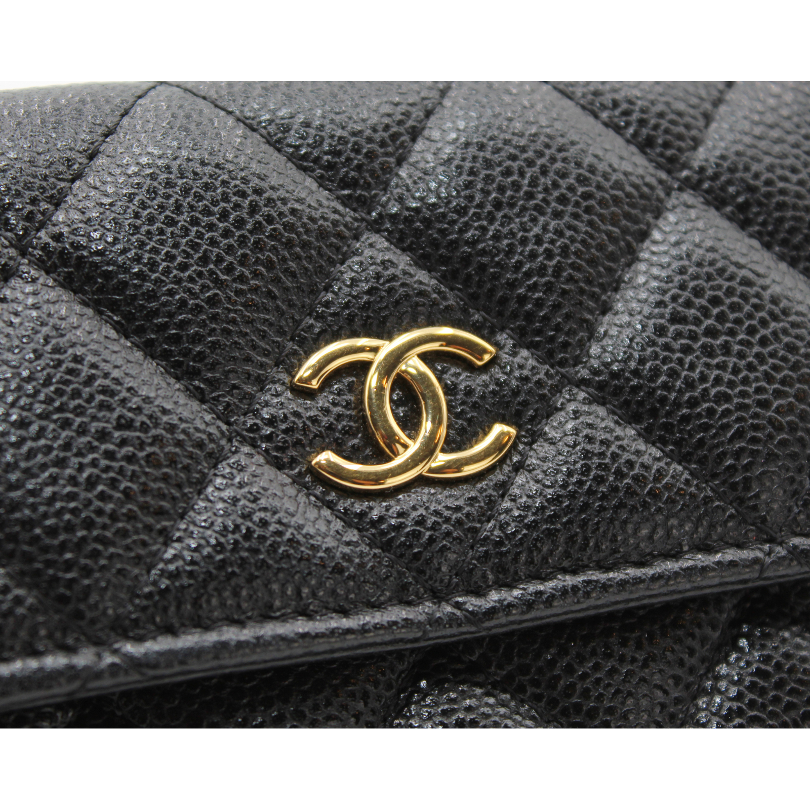 Miss CoCo Mini Matelasse Caviar Black Wallet on Chain