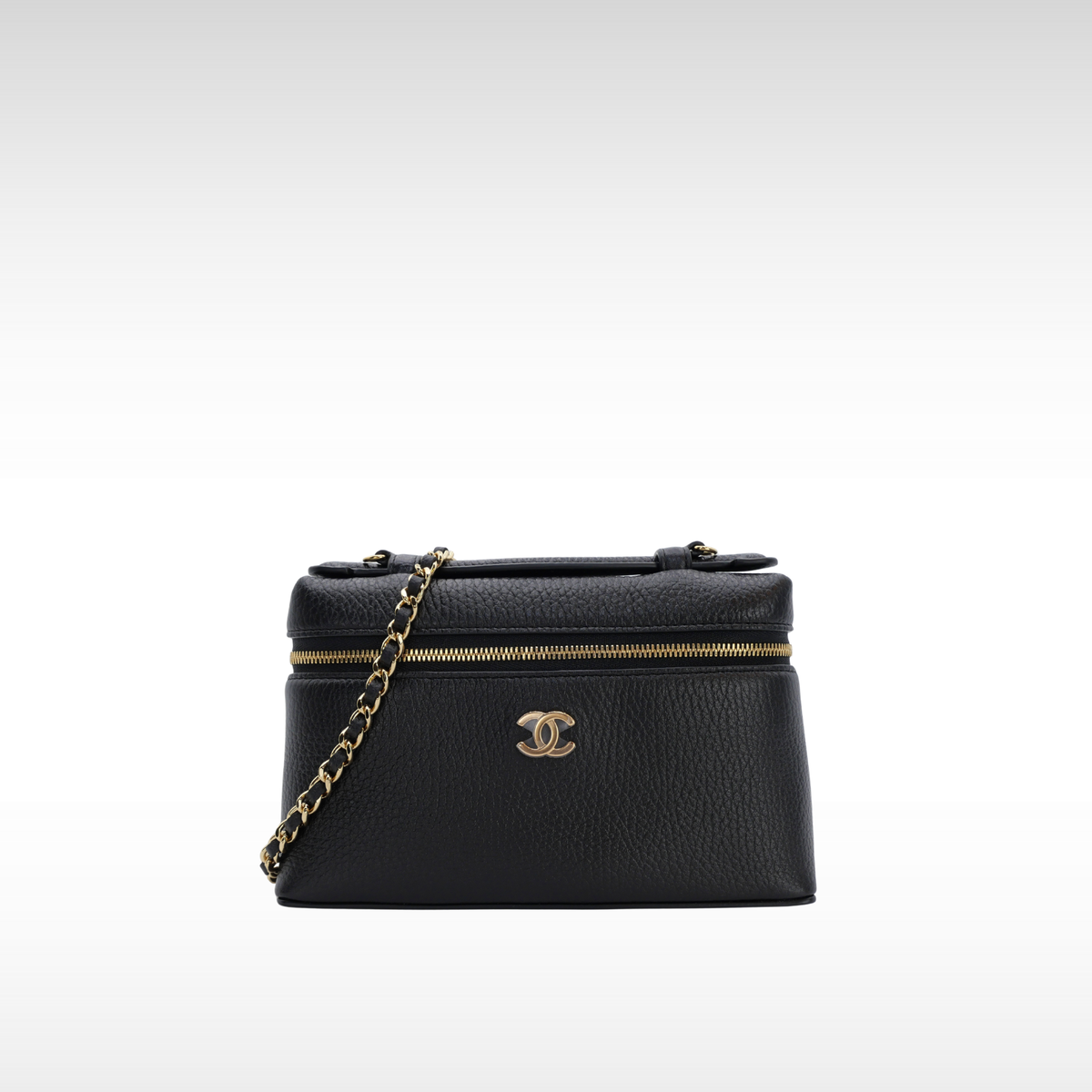 Vanity with Chain Calf Black Bag