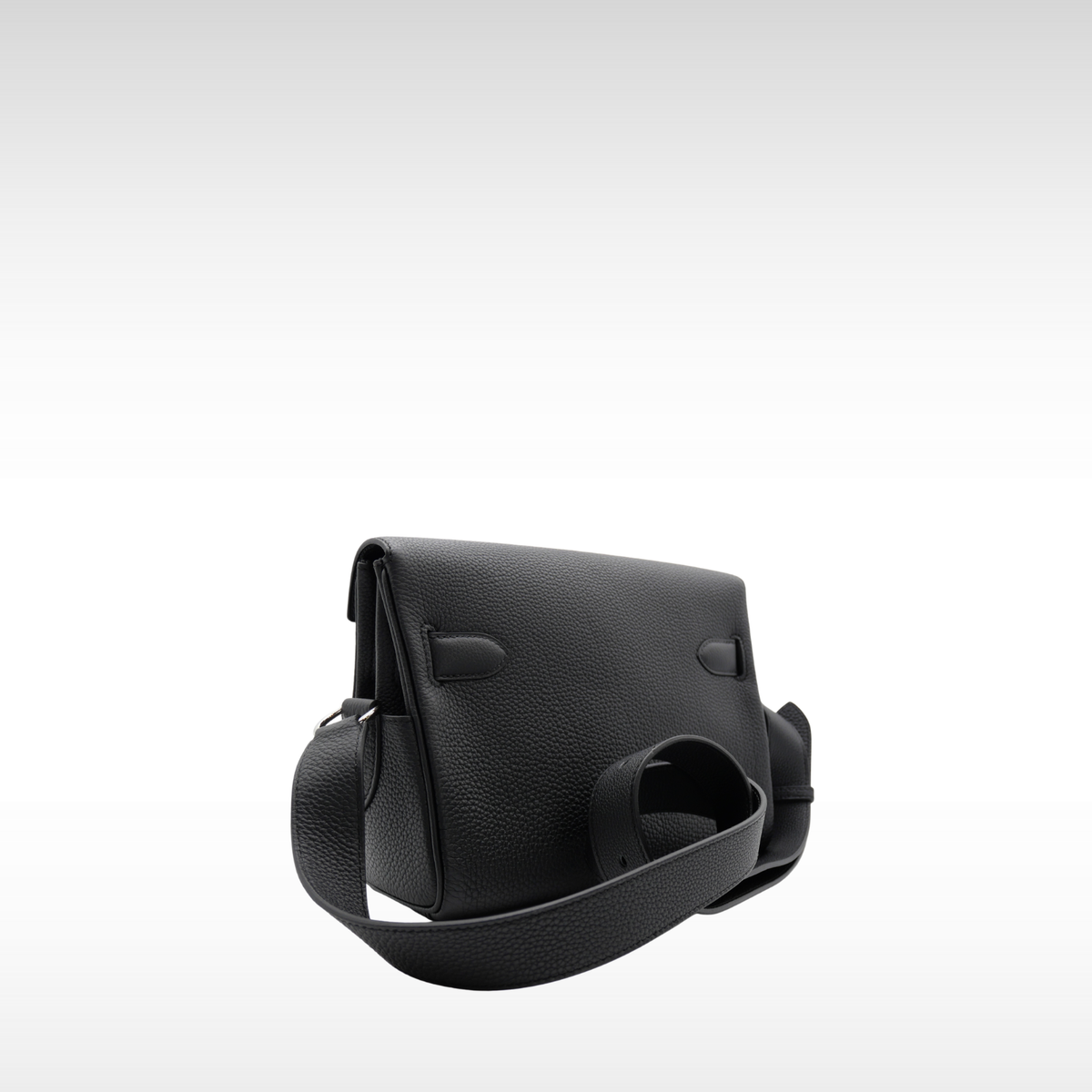 Kelly Messenger PM Togo Black Crossbody Bag