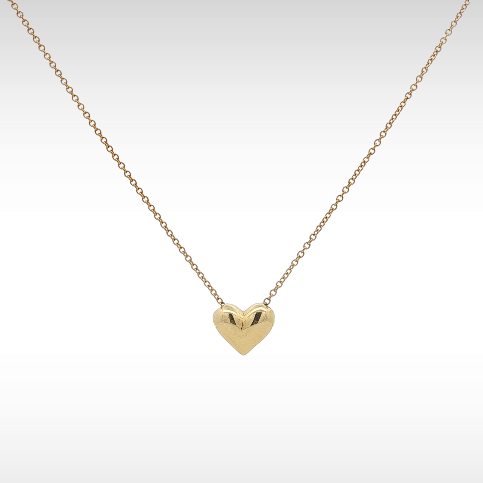 Pinched Heart Yellow Gold Necklace