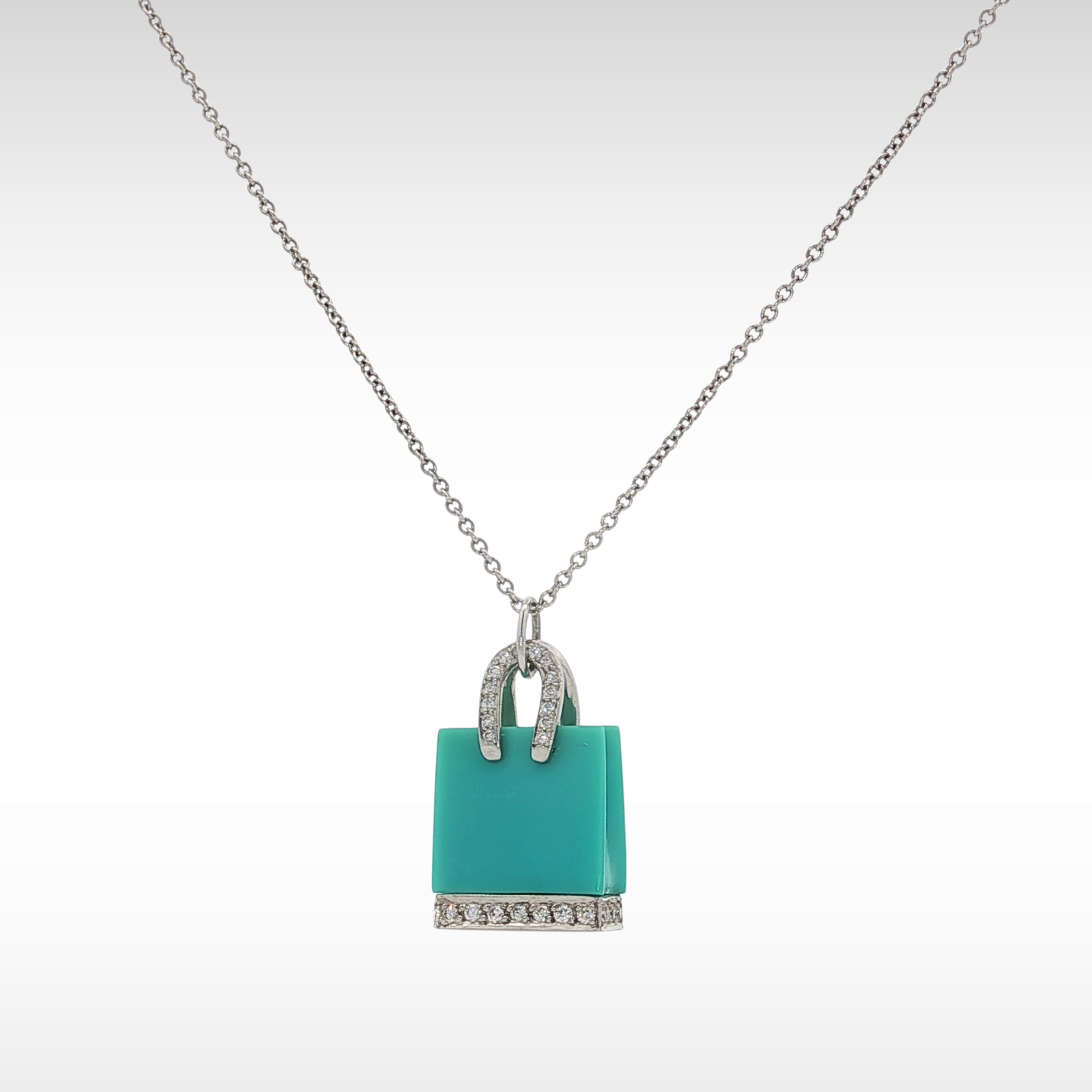 Shopping Bag Platinum Necklace