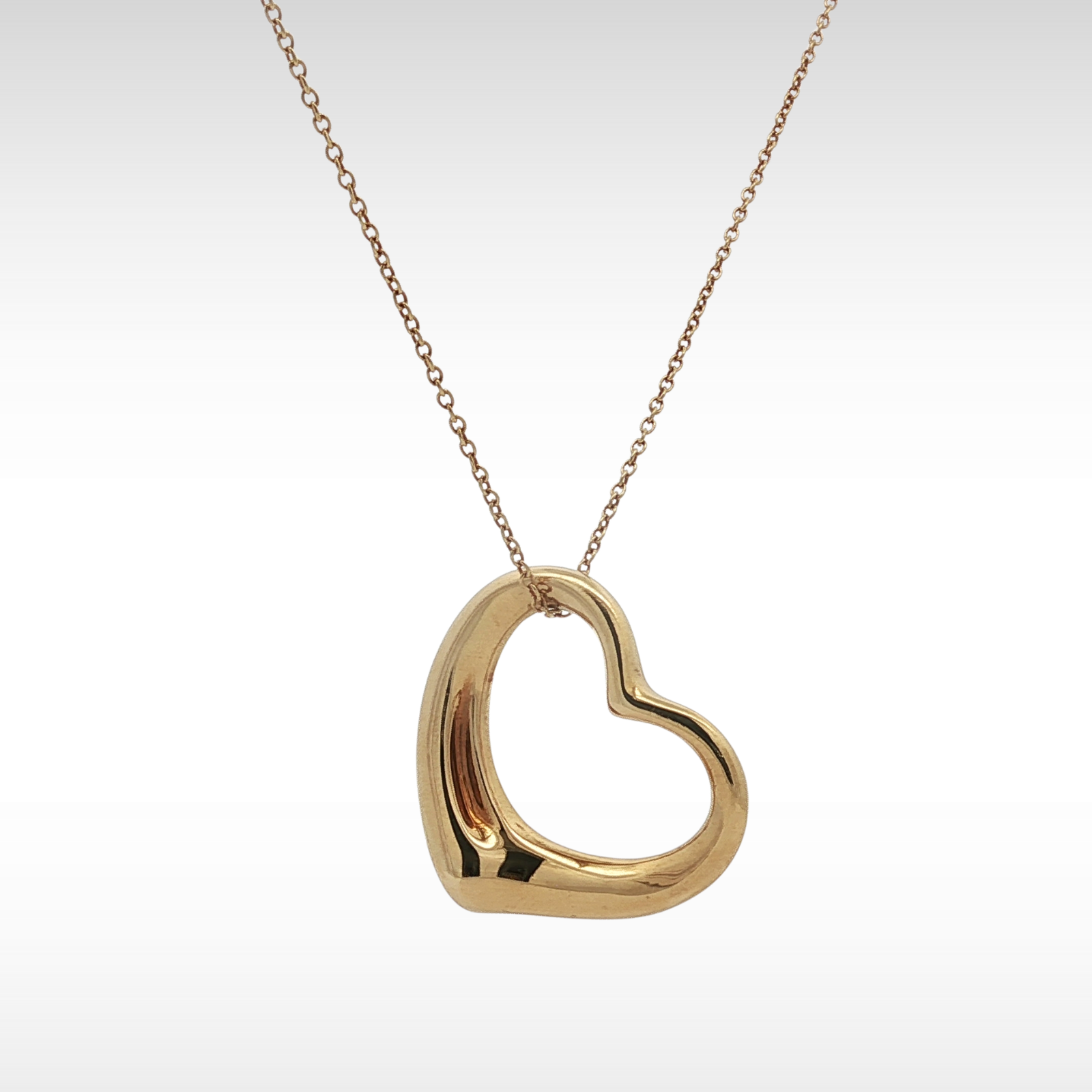 Open Heart Yellow Gold Necklace