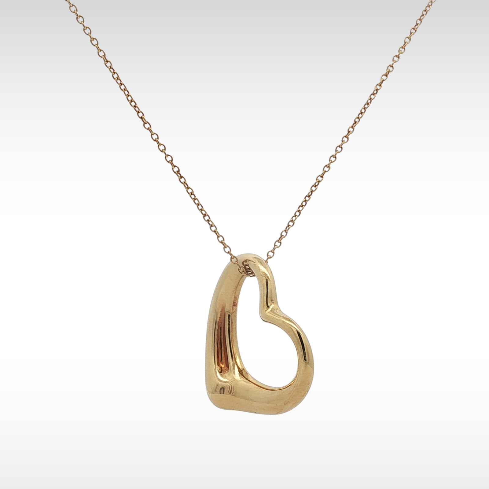Open Heart Yellow Gold Necklace