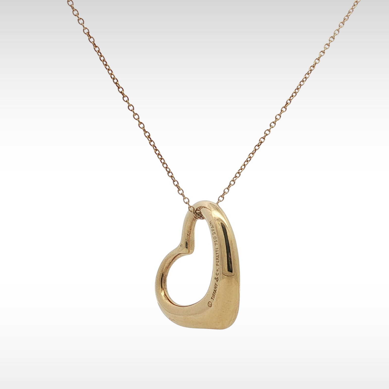 Open Heart Yellow Gold Necklace