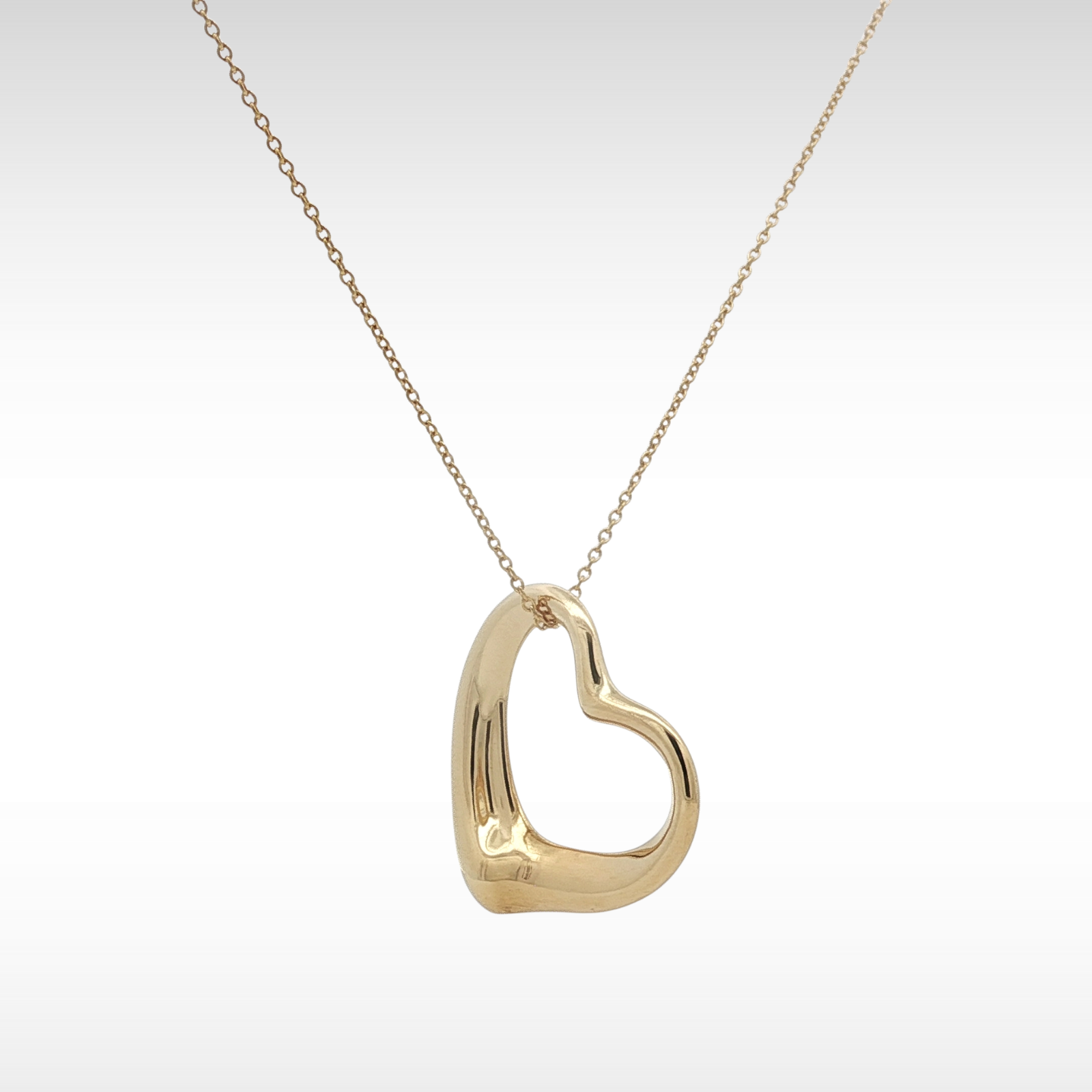 Open Heart Yellow Gold Necklace