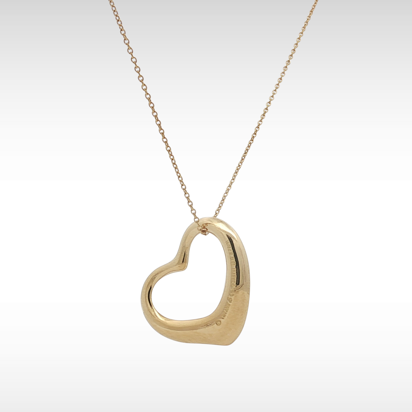 Open Heart Yellow Gold Necklace