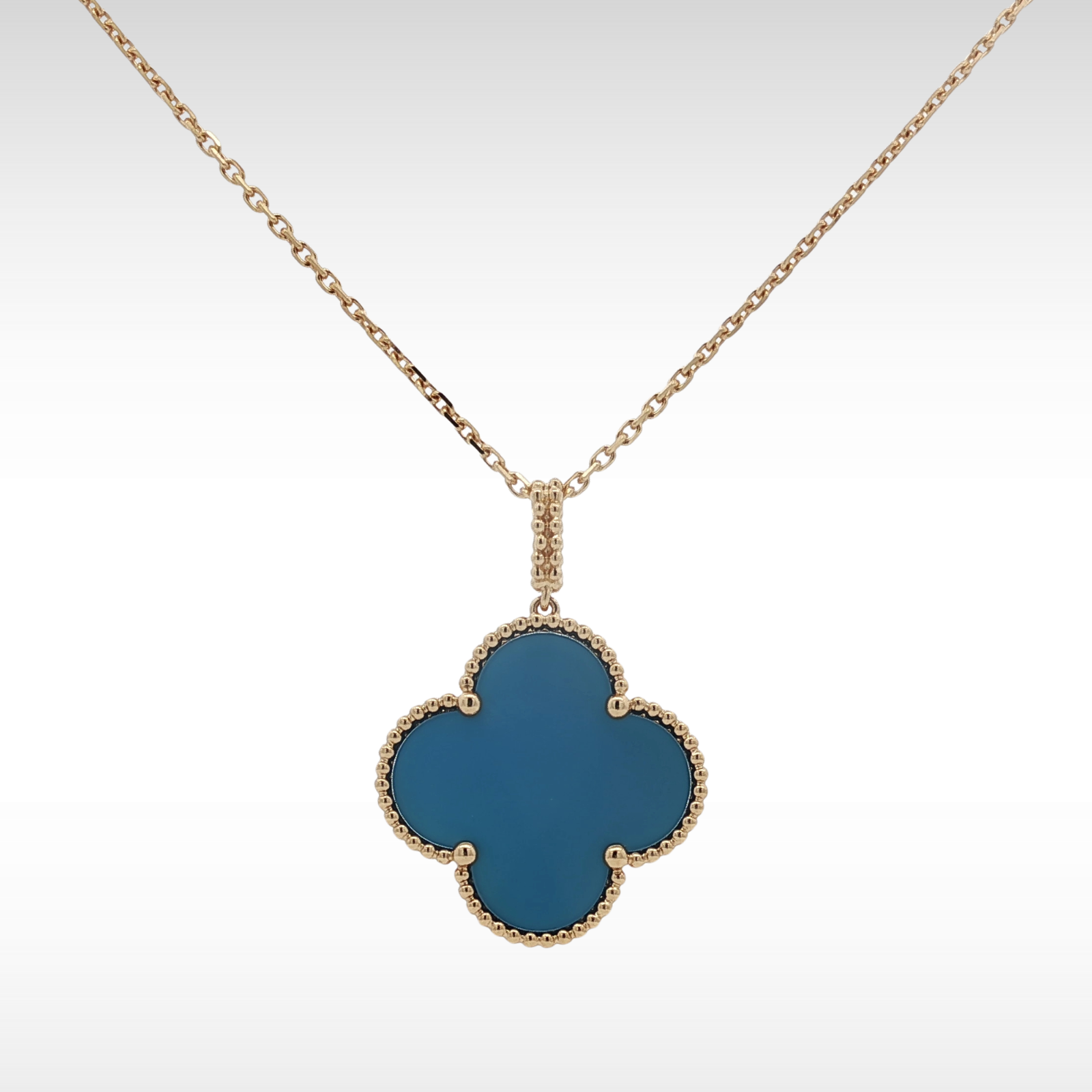 Magic Alhambra Long Necklace Yellow Gold Agate