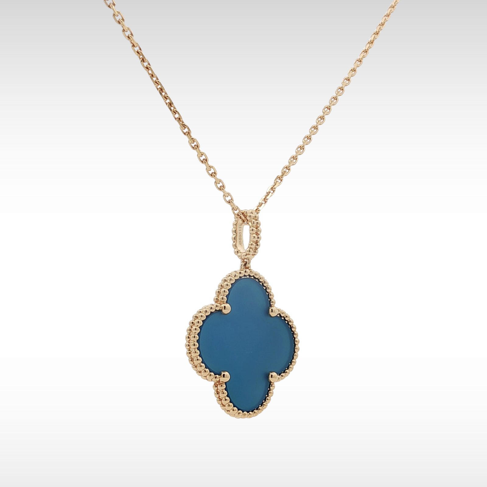 Magic Alhambra Long Necklace Yellow Gold Agate