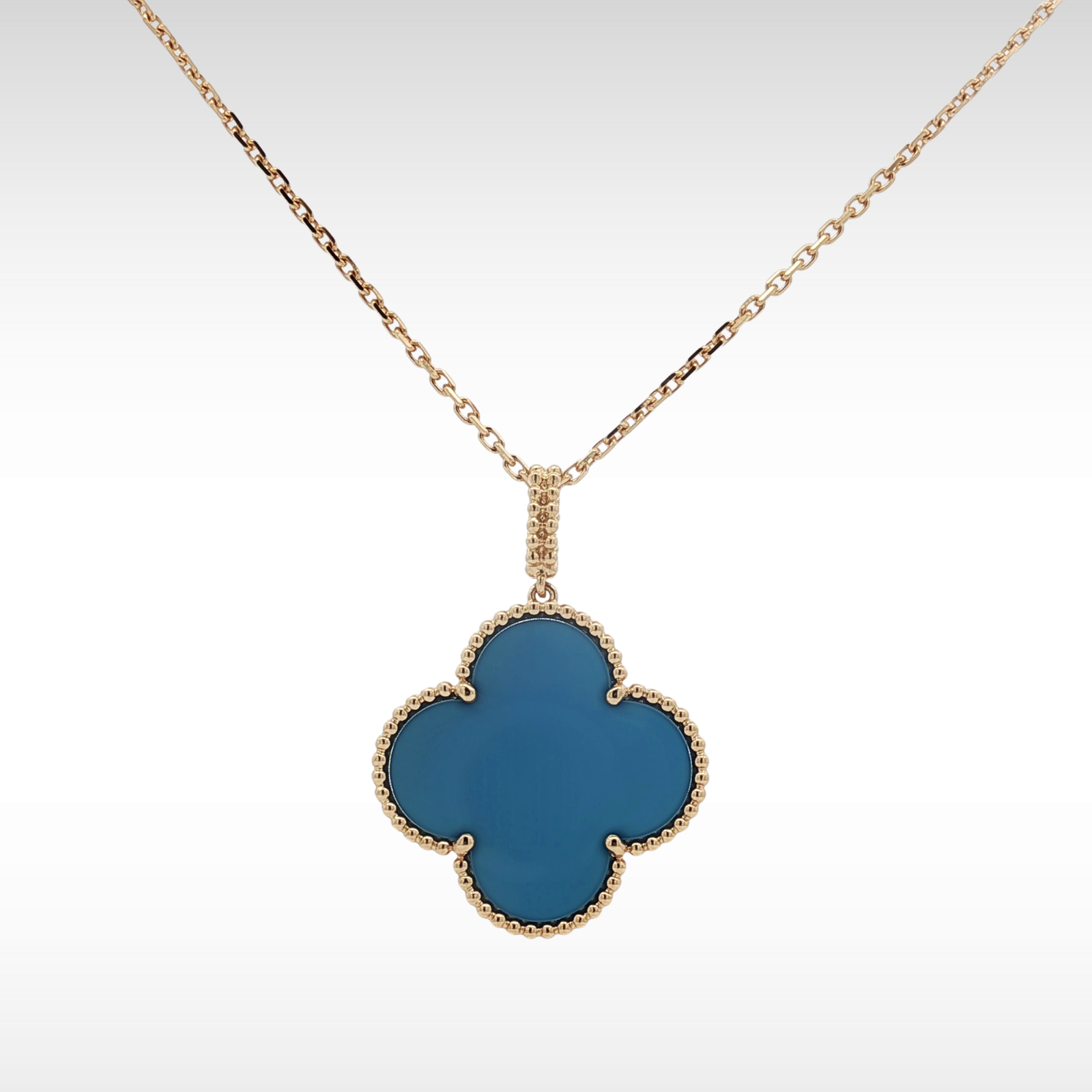 Magic Alhambra Long Necklace Yellow Gold Agate