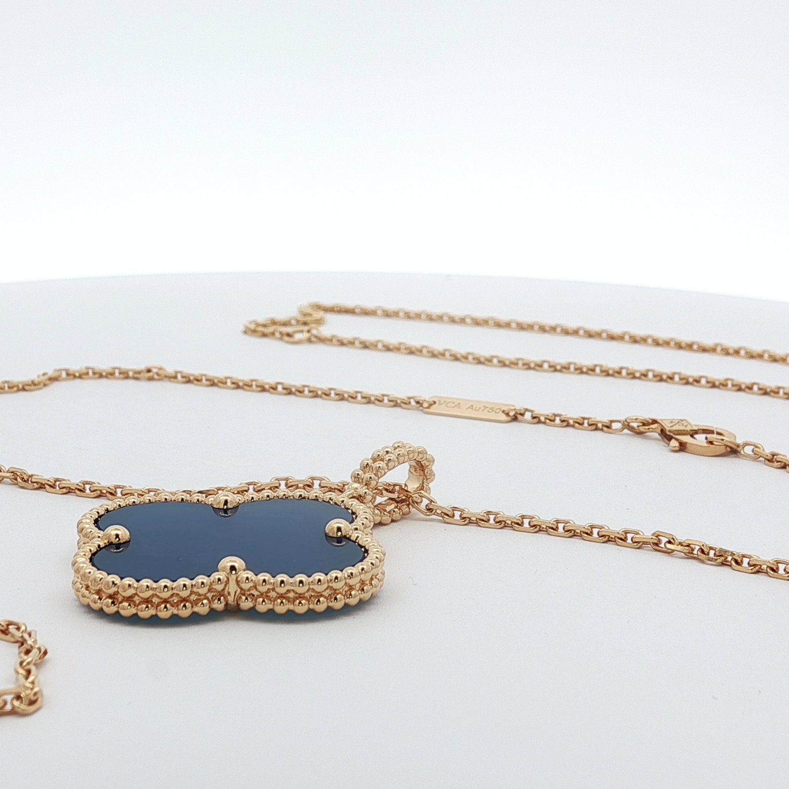 Magic Alhambra Long Necklace Yellow Gold Agate