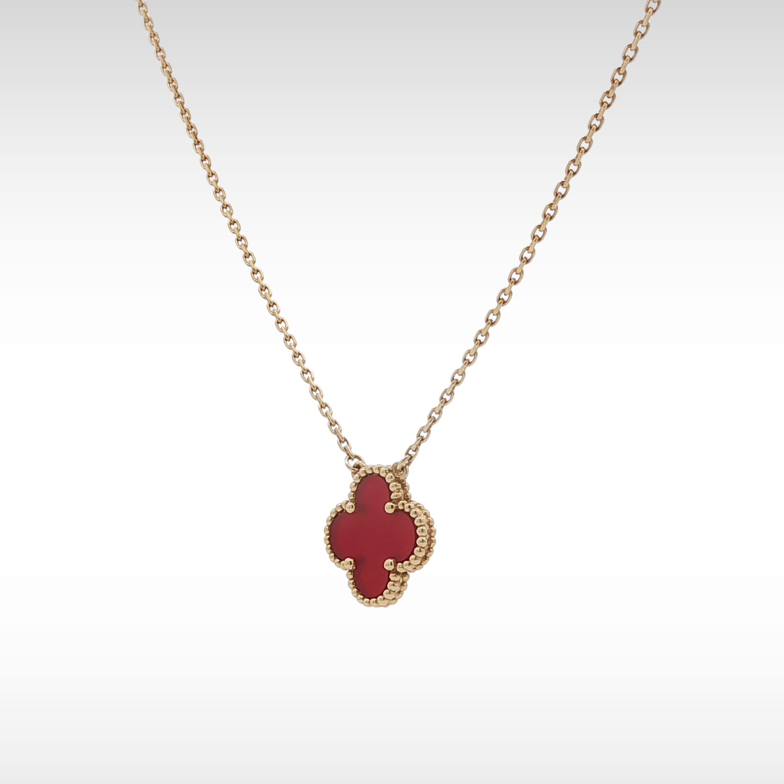 Vintage Alhambra Necklace Carnelian