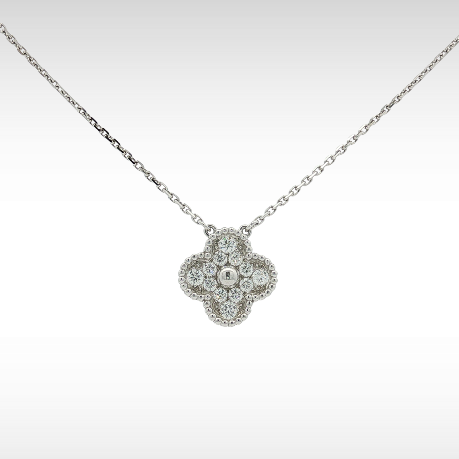 Vintage Alhambra White Gold Necklace