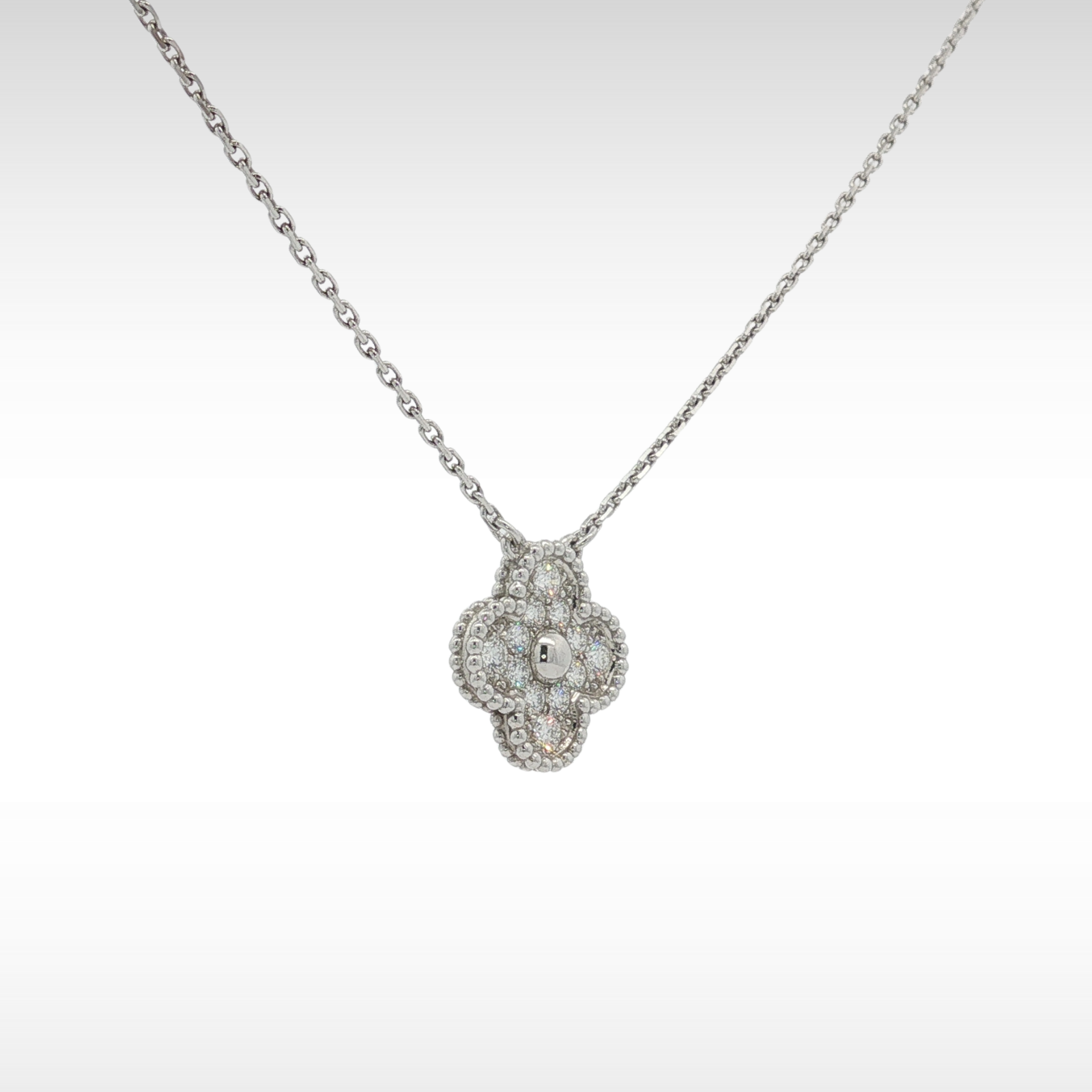Vintage Alhambra White Gold Necklace