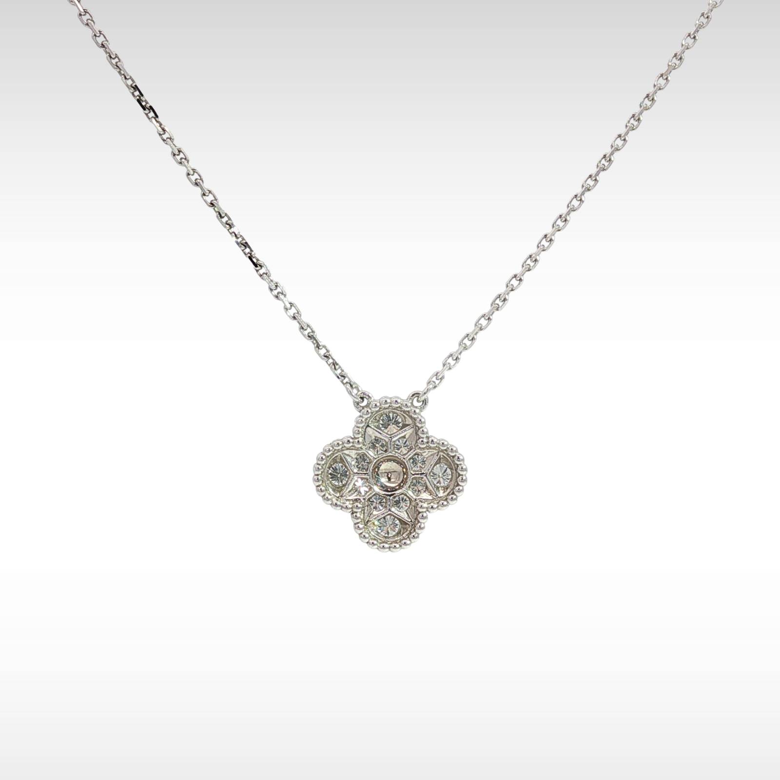 Vintage Alhambra White Gold Necklace