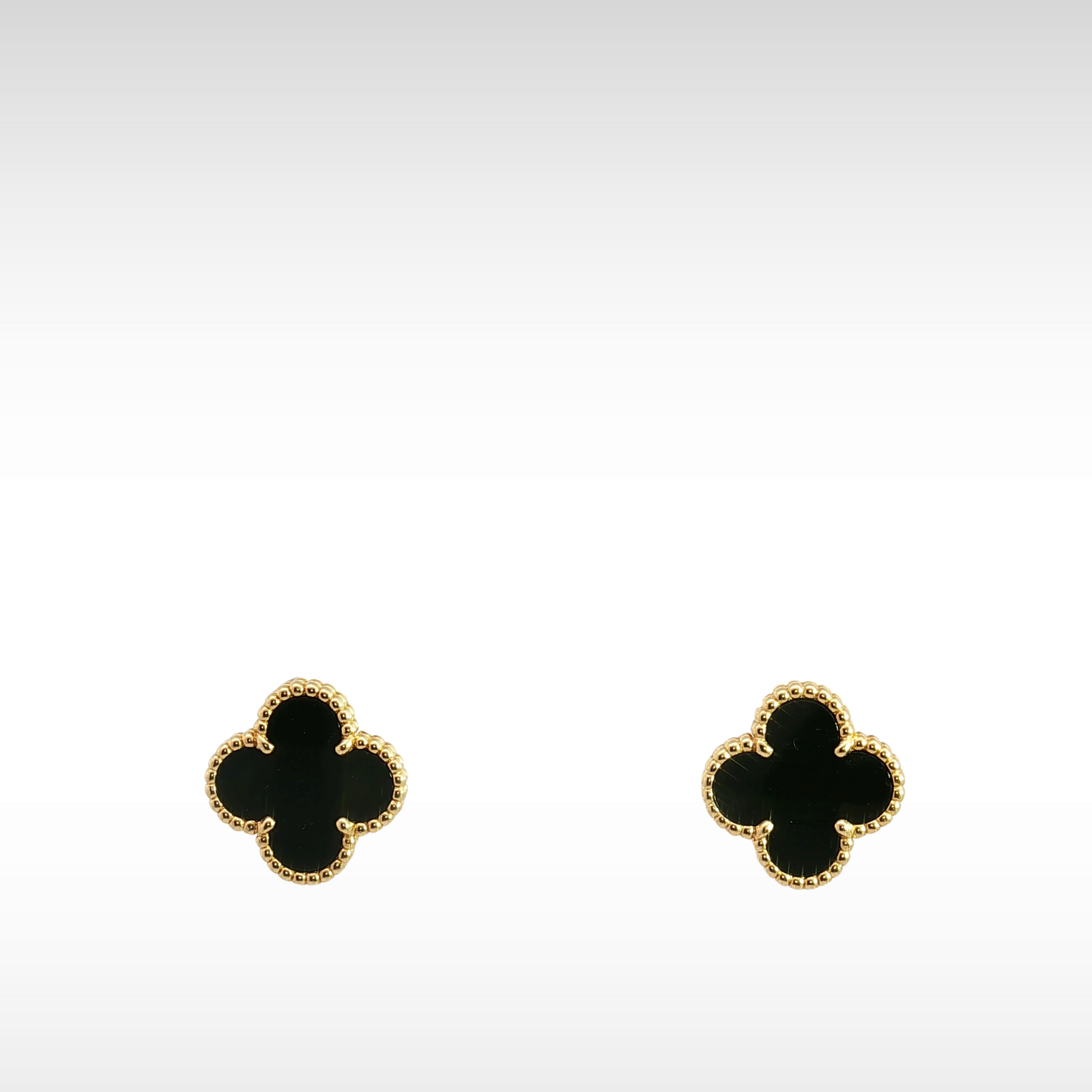 Vintage Alhambra Onyx Earrings