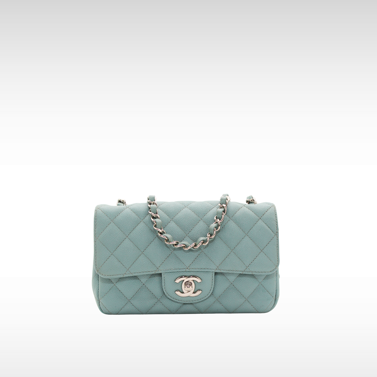 Classic Mini Caviar Blue Shoulder Bag