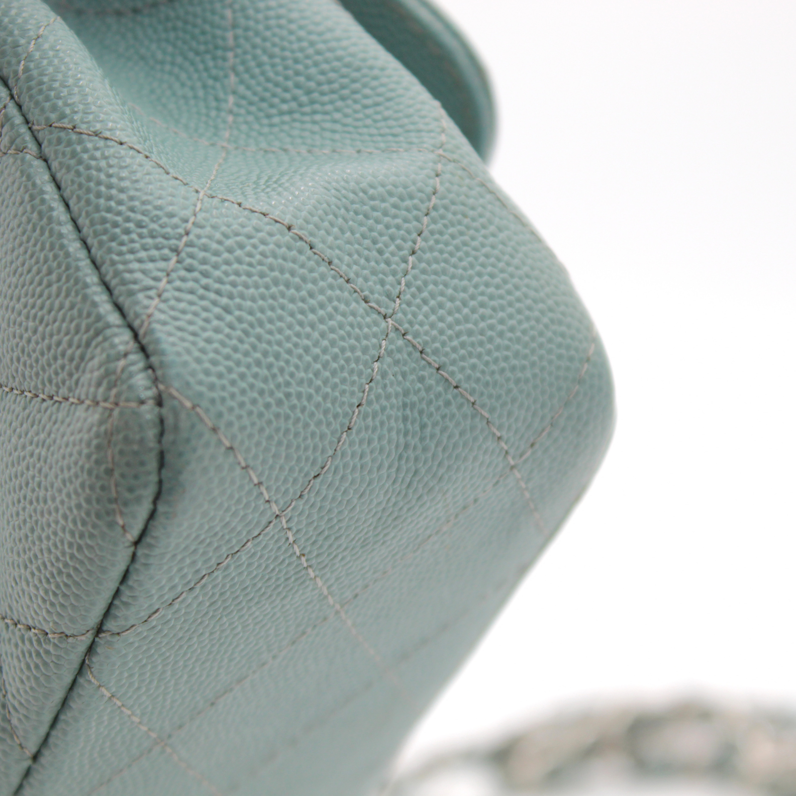 Classic Mini Caviar Blue Shoulder Bag
