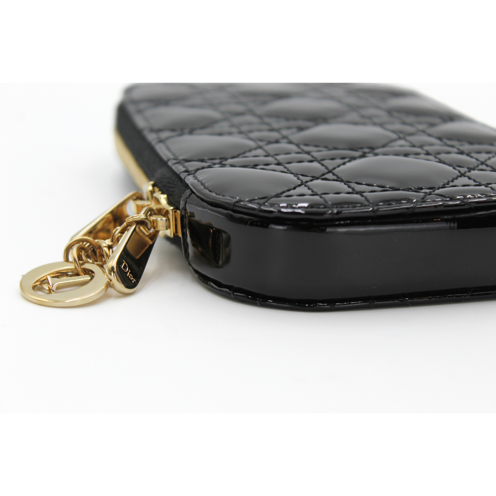 Lady Dior Call'in Enamel Black Phone Holder