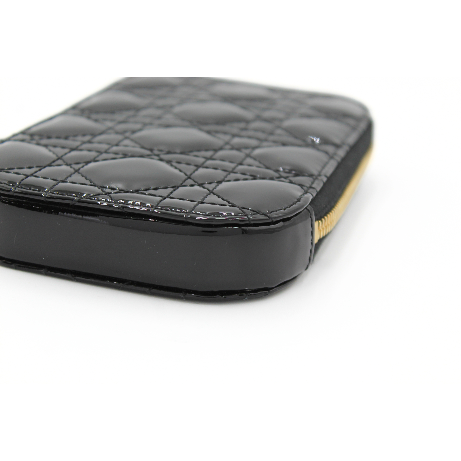 Lady Dior Call'in Enamel Black Phone Holder
