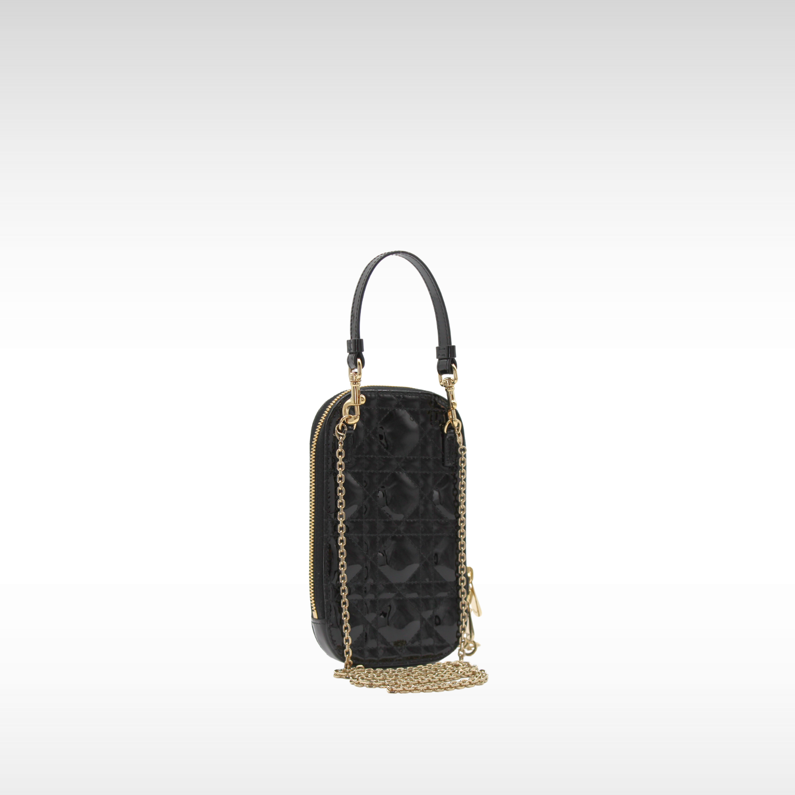 Lady Dior Call'in Enamel Black Phone Holder