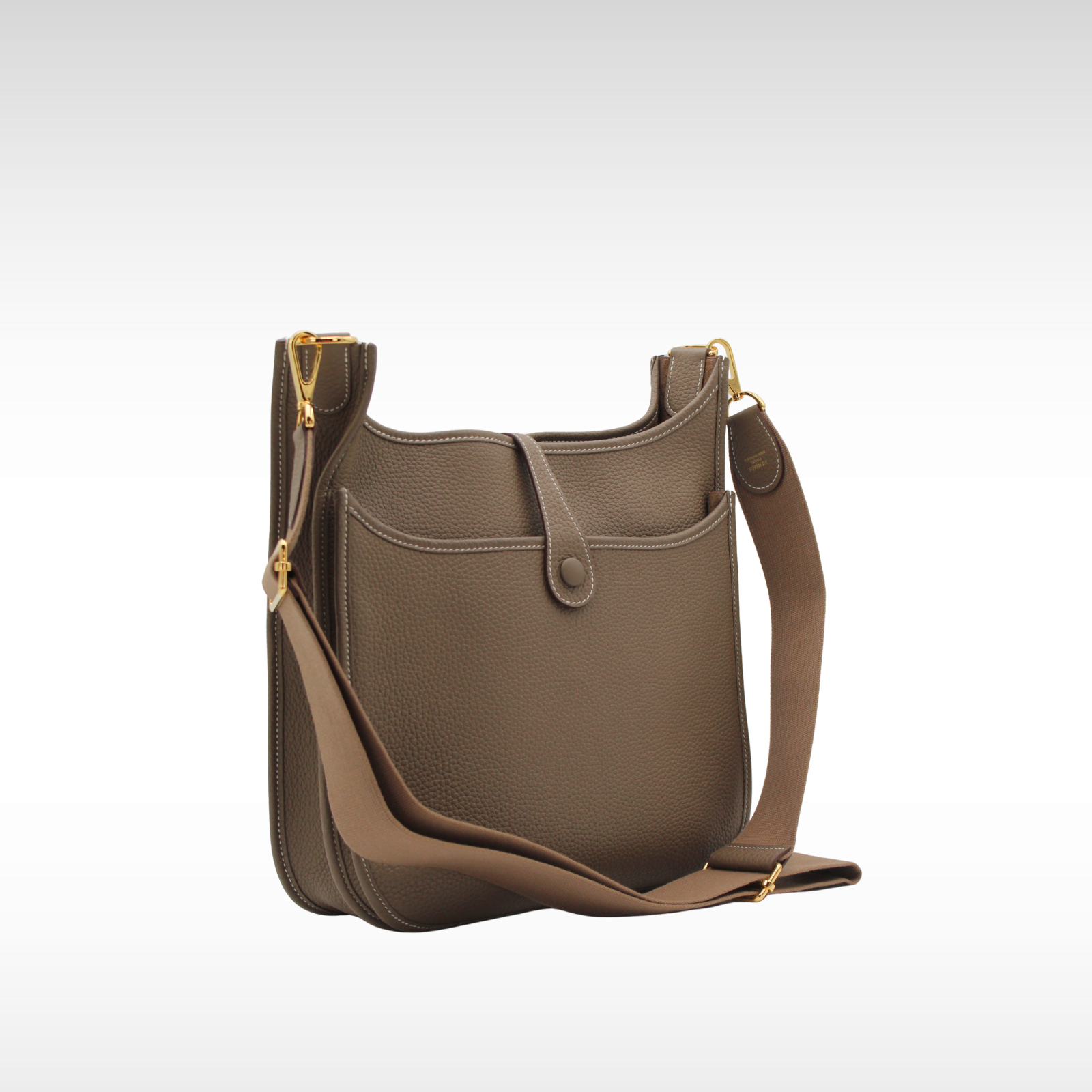 Evelyne 3 PM Taurillon Clemence Etoupe Crossbody Bag