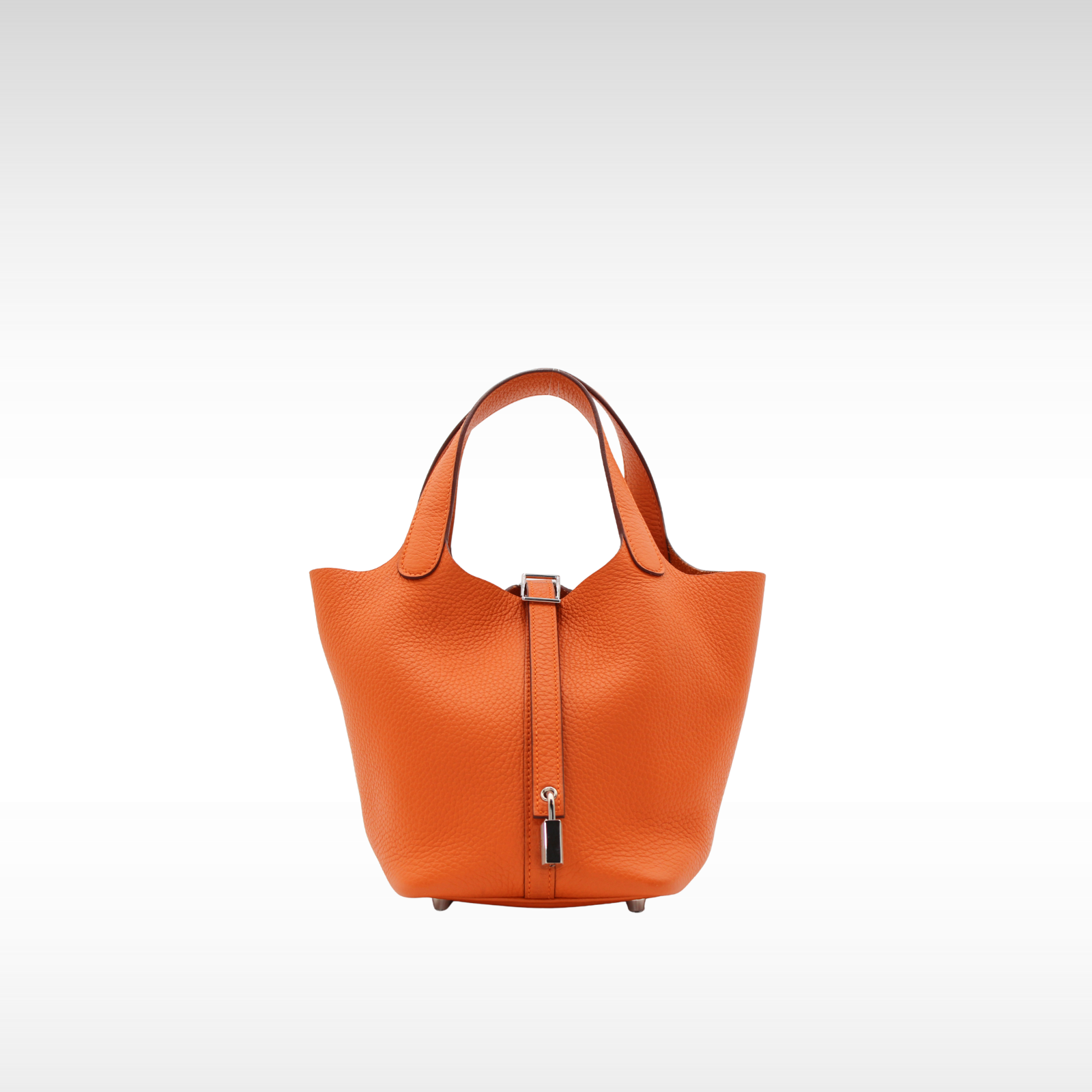 Picotin Lock 18 Taurillon Clemence Orange Handbag