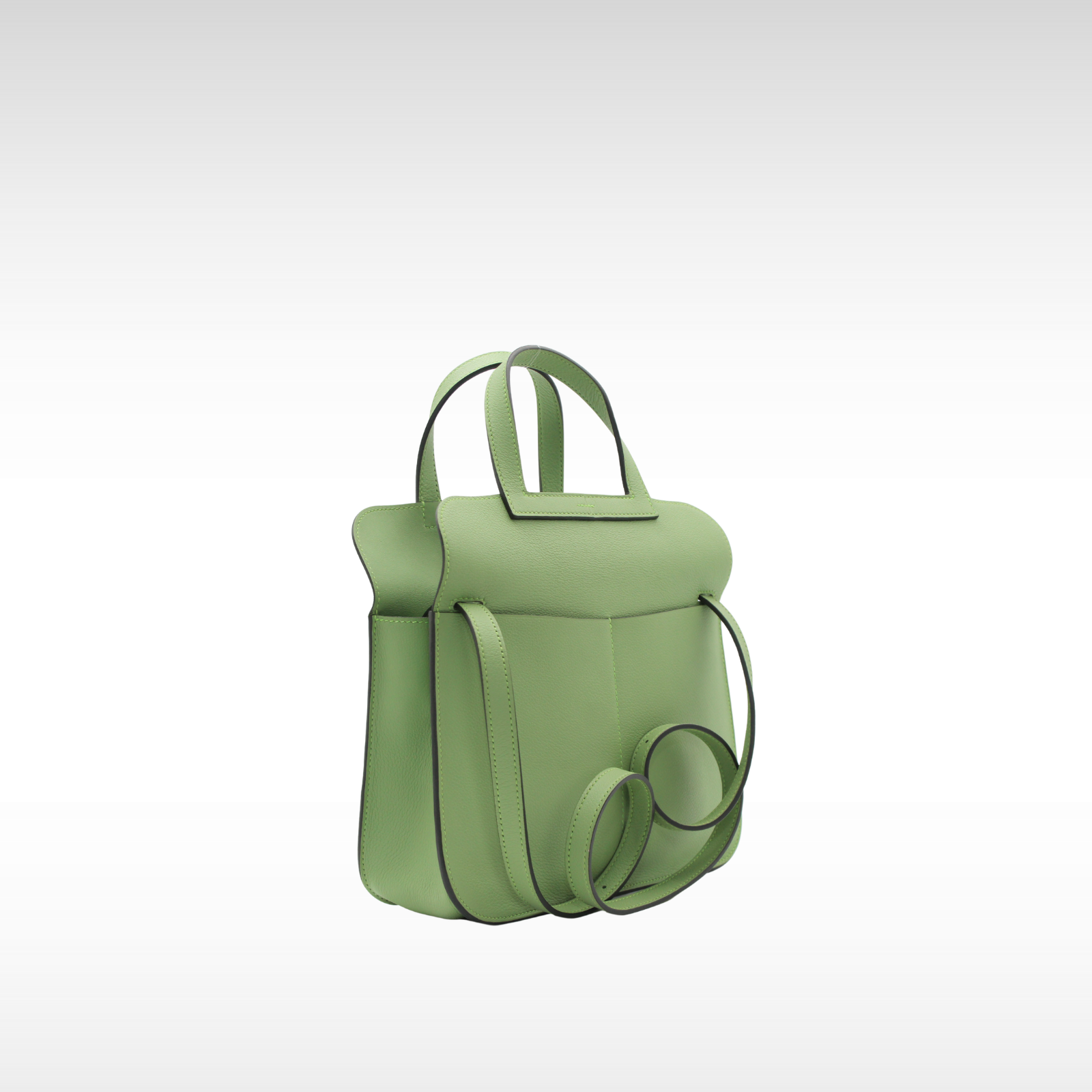 HERMES Halzan 25 Evercolor Vert Criquet Handbag