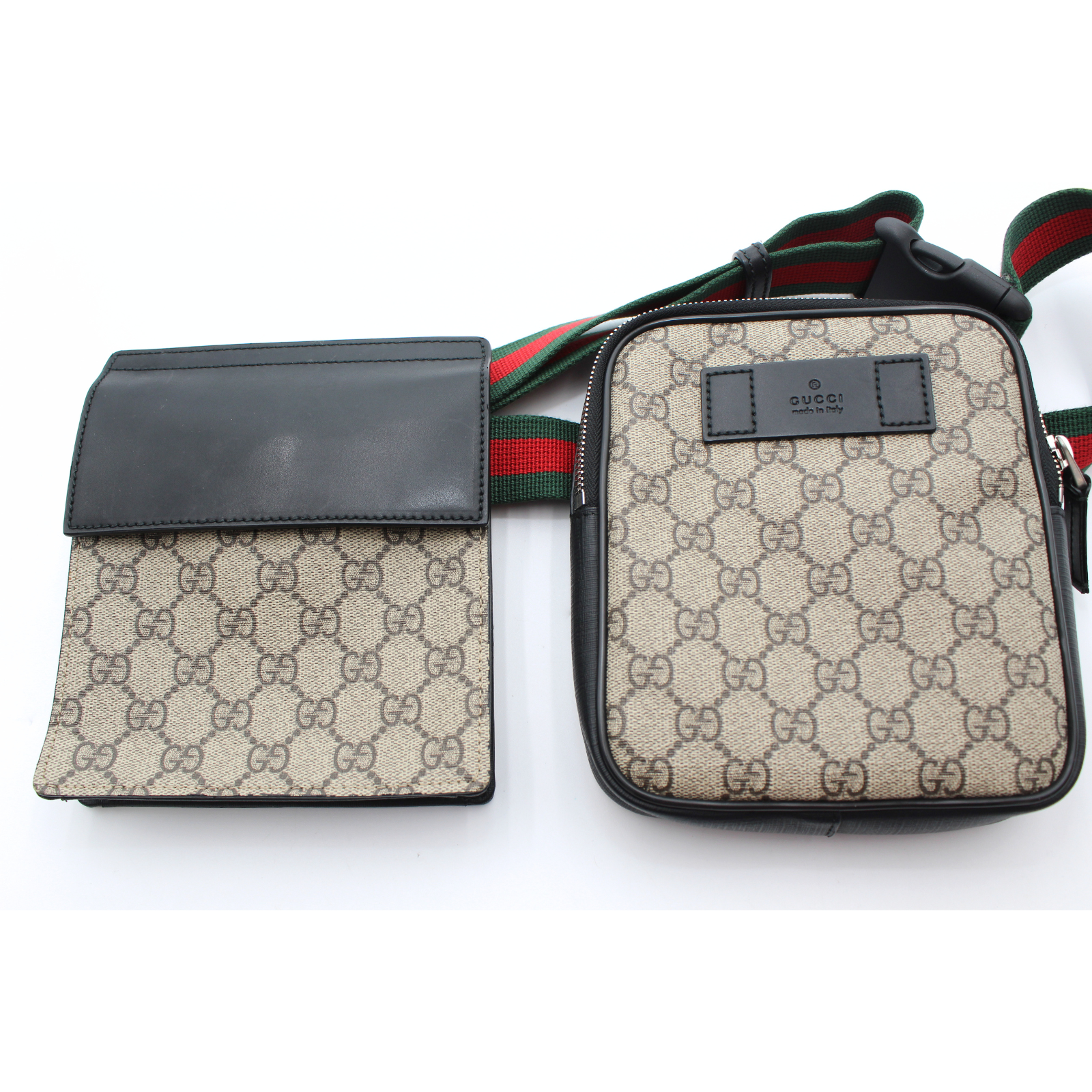 GG-Supreme Coated Canvas Beige Crossbody Bag