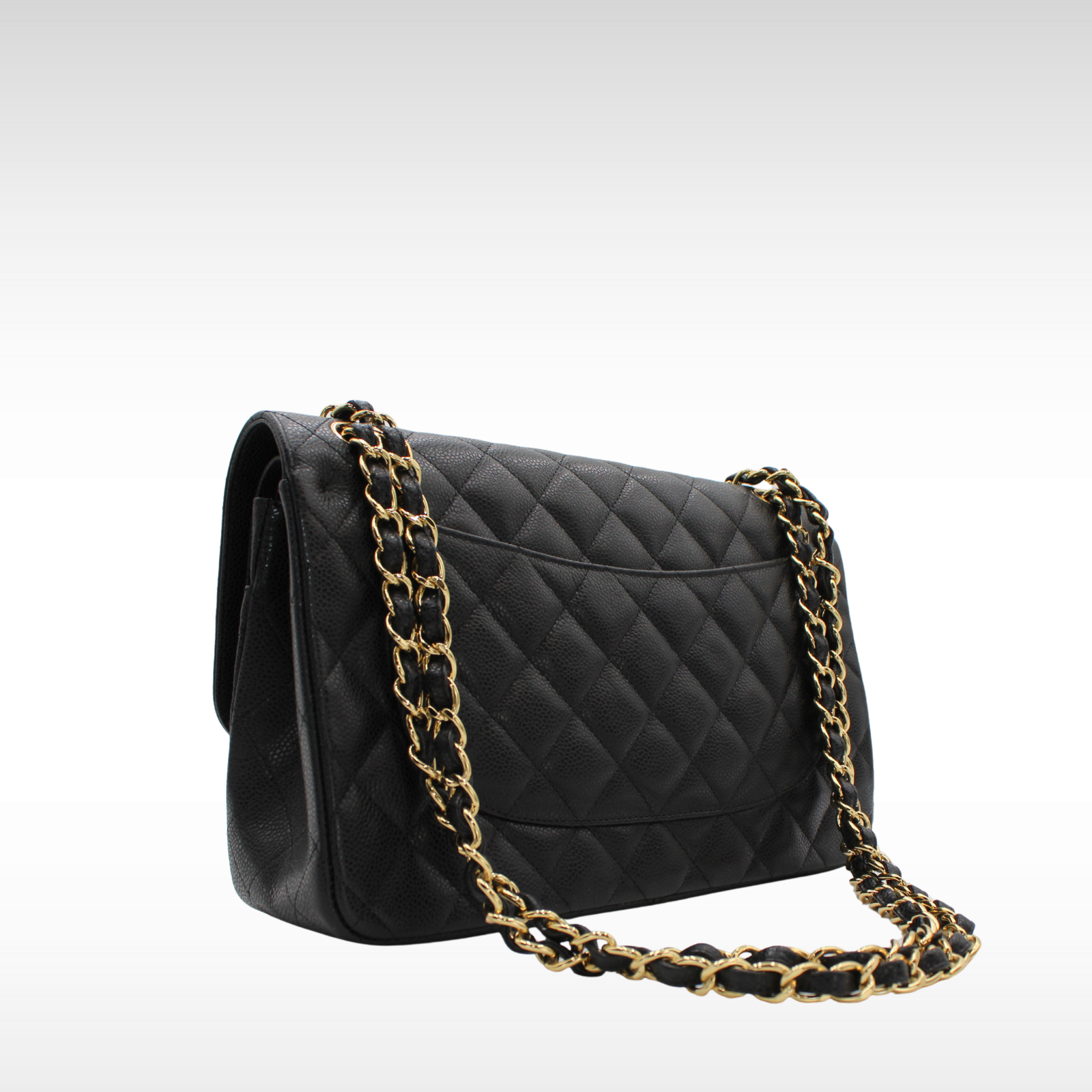 Classic Large Caviar Black Shoulder Bag