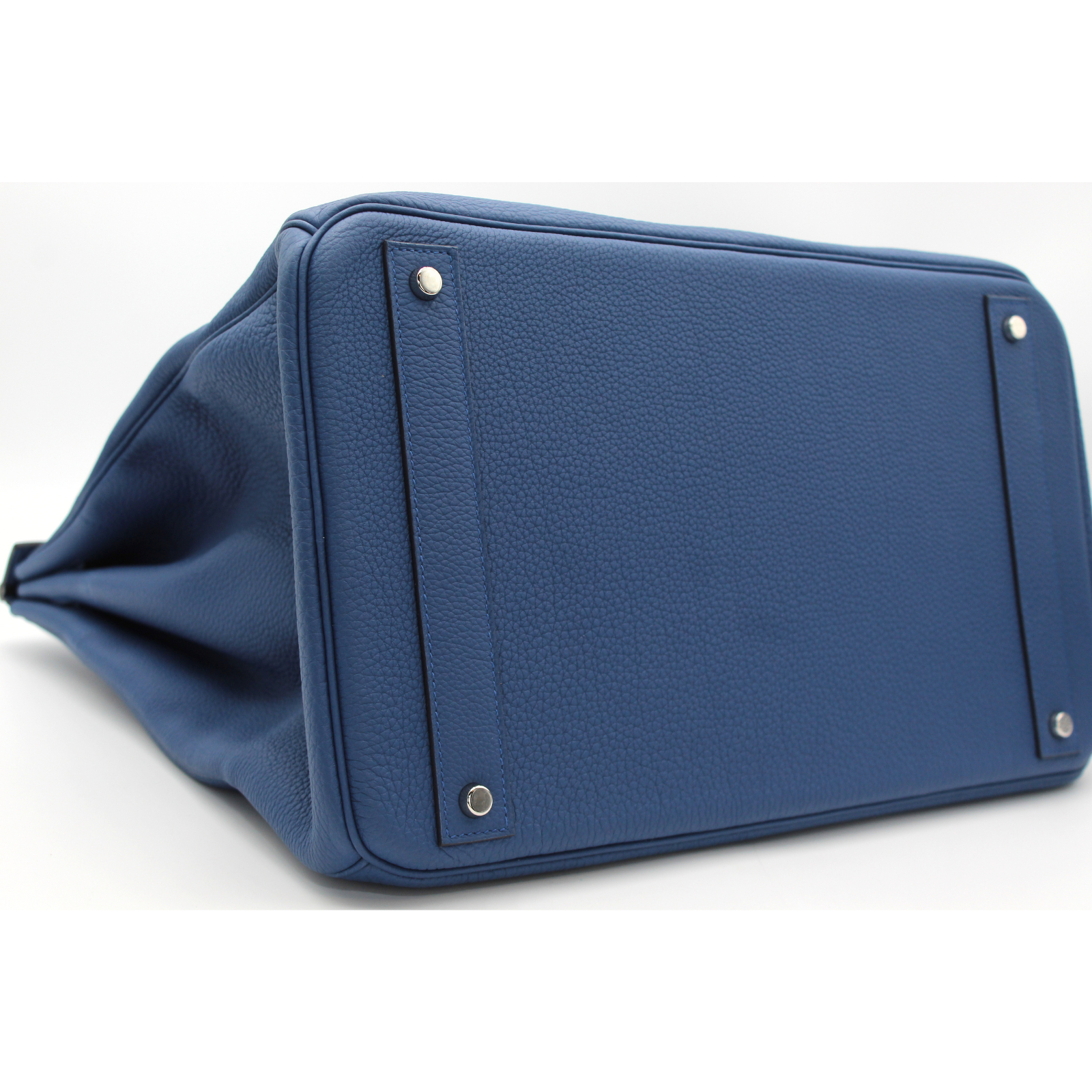 Haut a Courroies 40 Togo Blue Tie Handbag