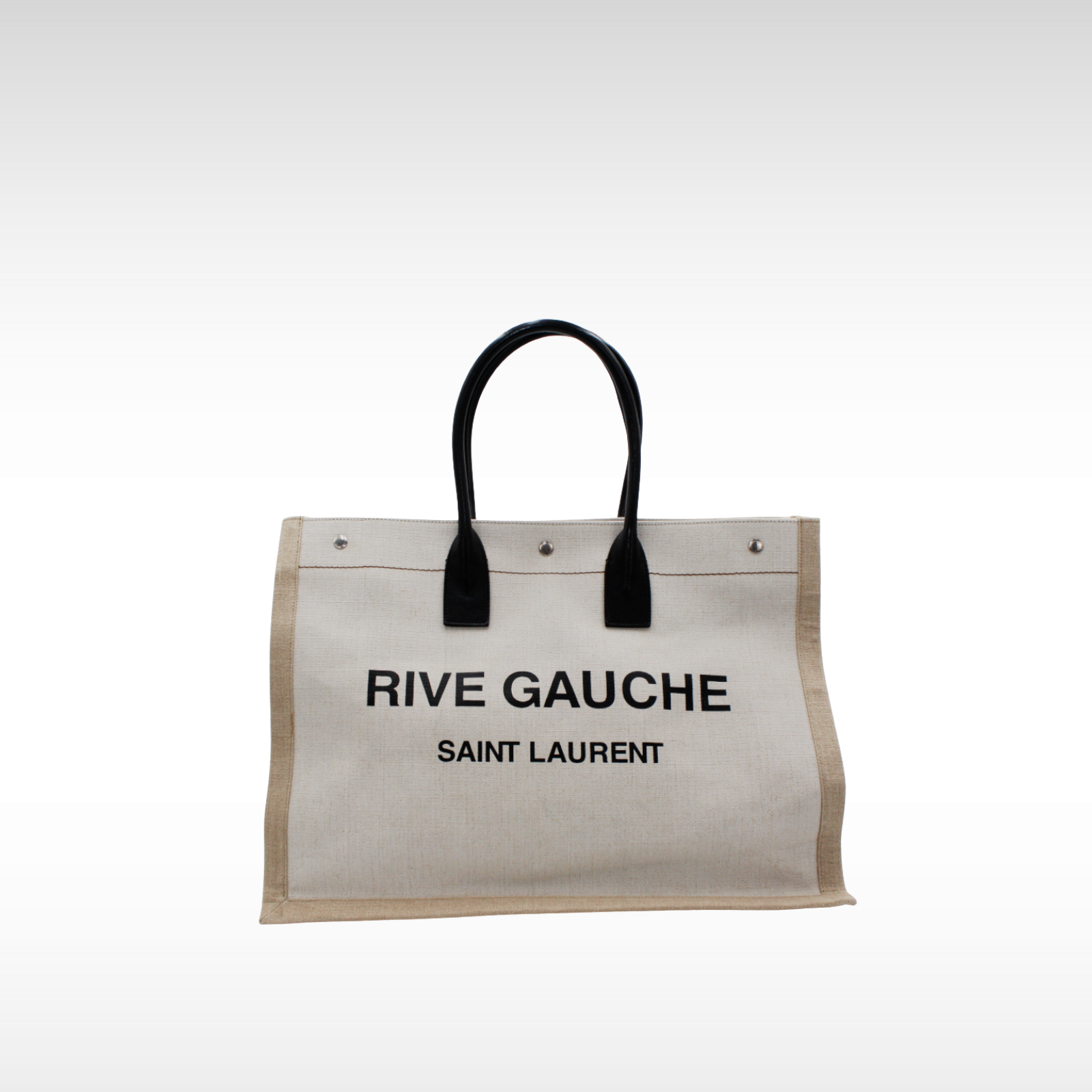 Rive Gauche Coated Canvas Natural Tote Bag