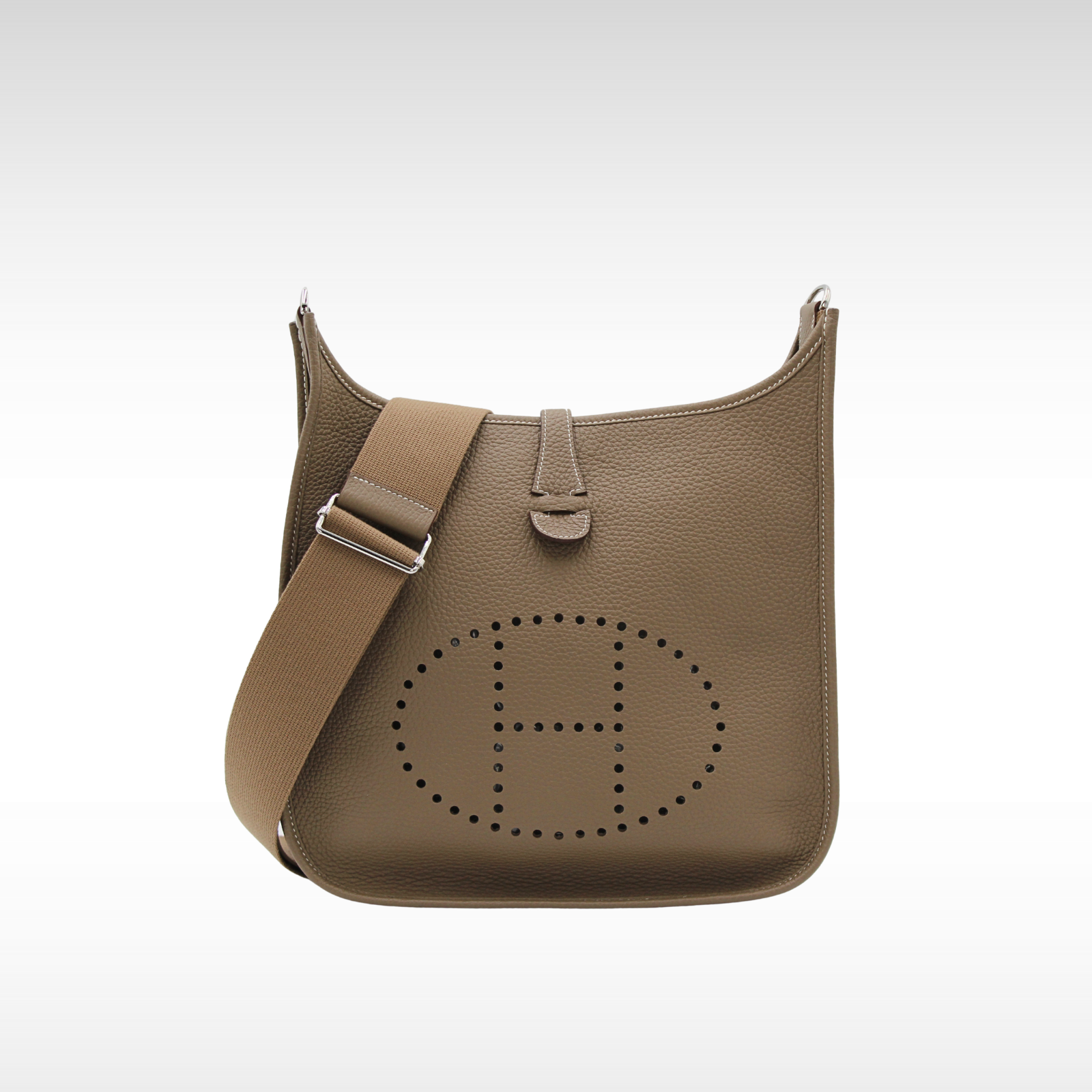 Evelyne 3 PM Taurillon Clemence Etoupe Crossbody Bag